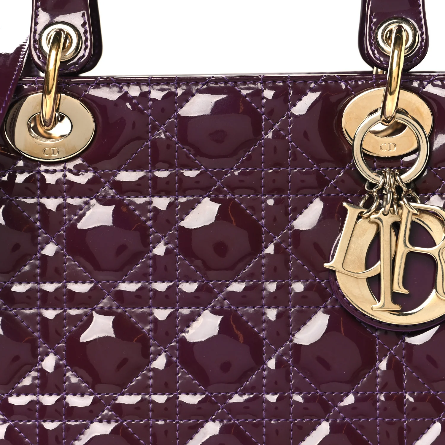 Patent Cannage Medium Lady Dior Purple - Image 8
