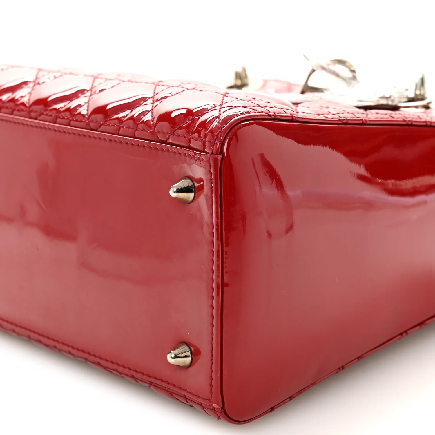 Patent Cannage Medium Lady Dior Red - Image 10