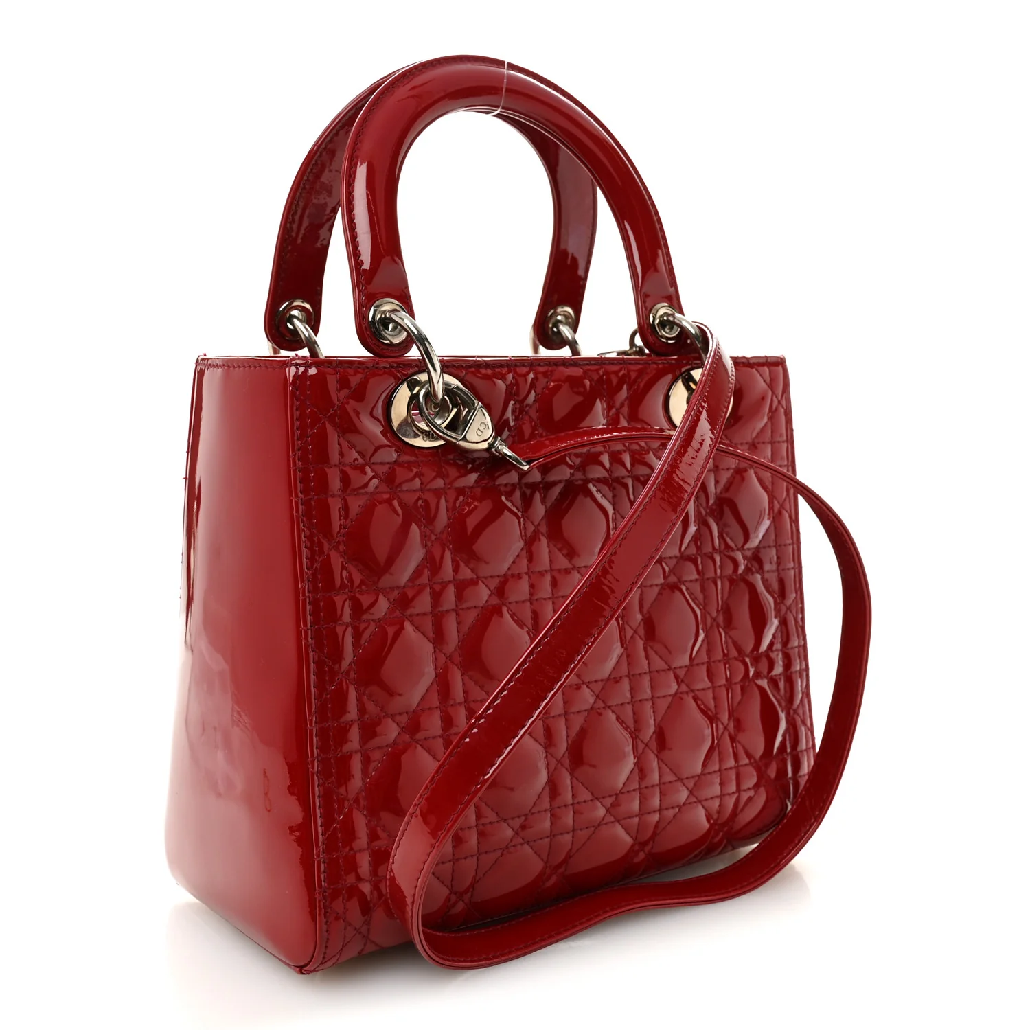 Patent Cannage Medium Lady Dior Red - Image 3