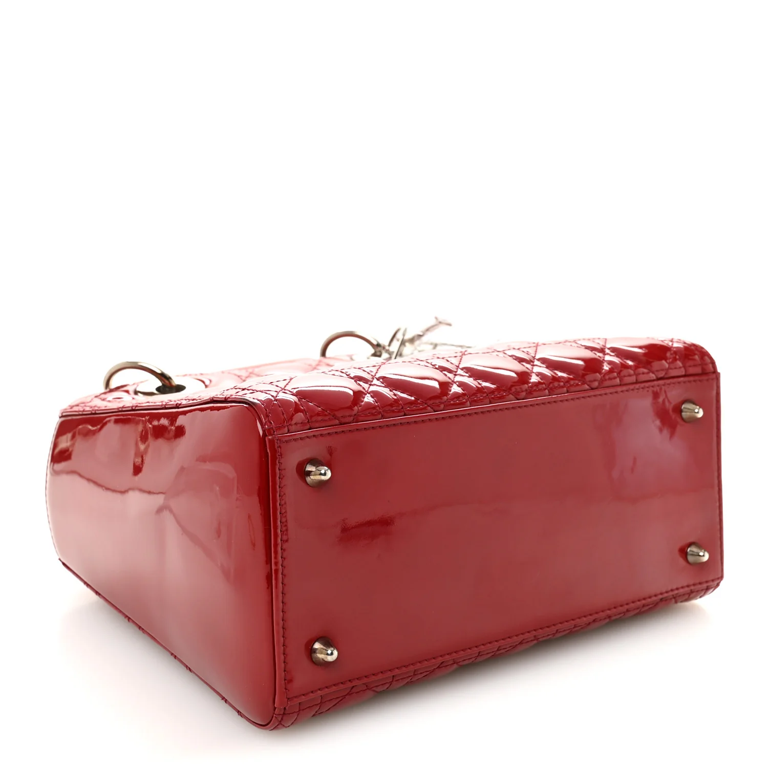 Patent Cannage Medium Lady Dior Red - Image 4