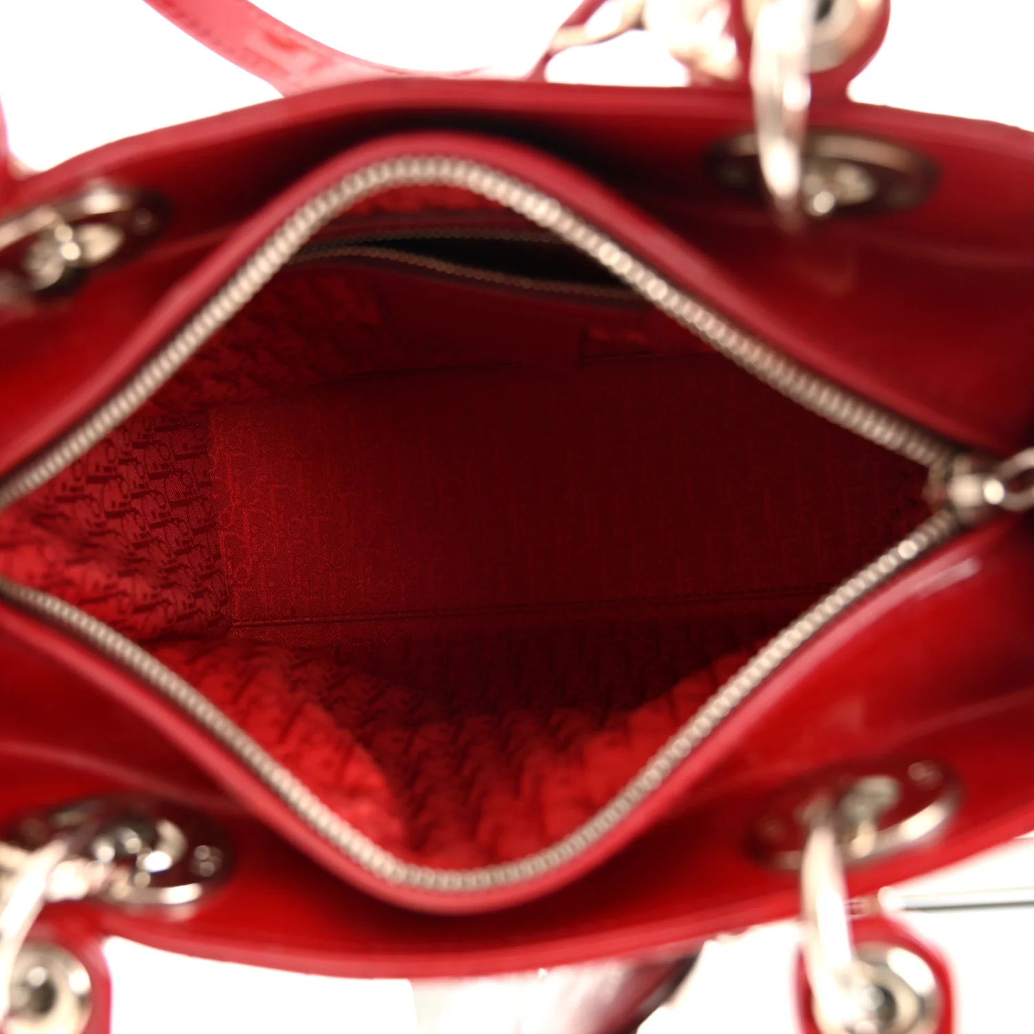Patent Cannage Medium Lady Dior Red - Image 5