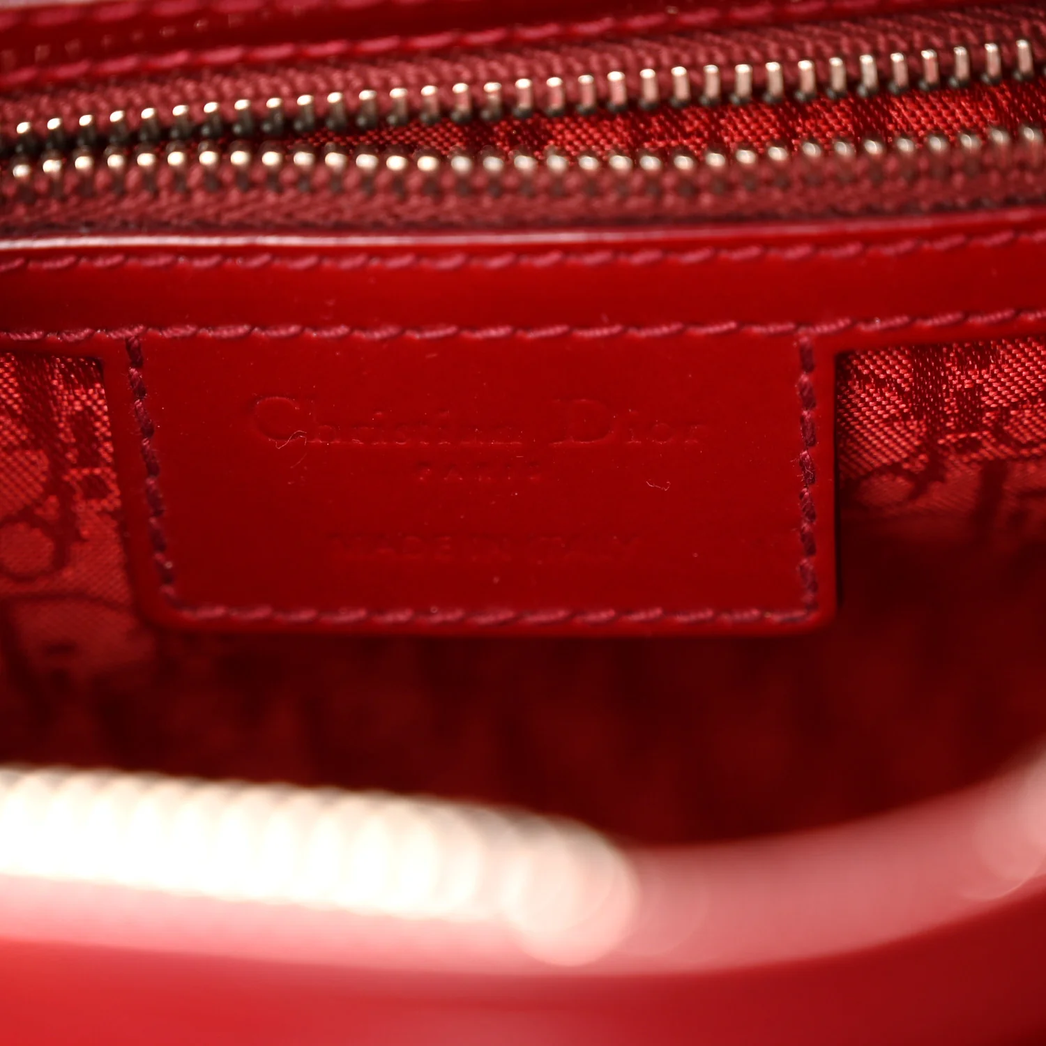 Patent Cannage Medium Lady Dior Red - Image 6