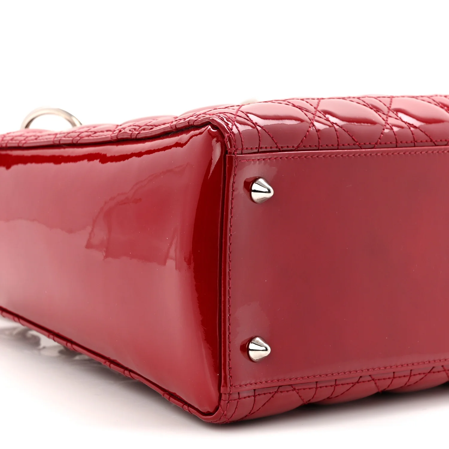 Patent Cannage Medium Lady Dior Red - Image 9