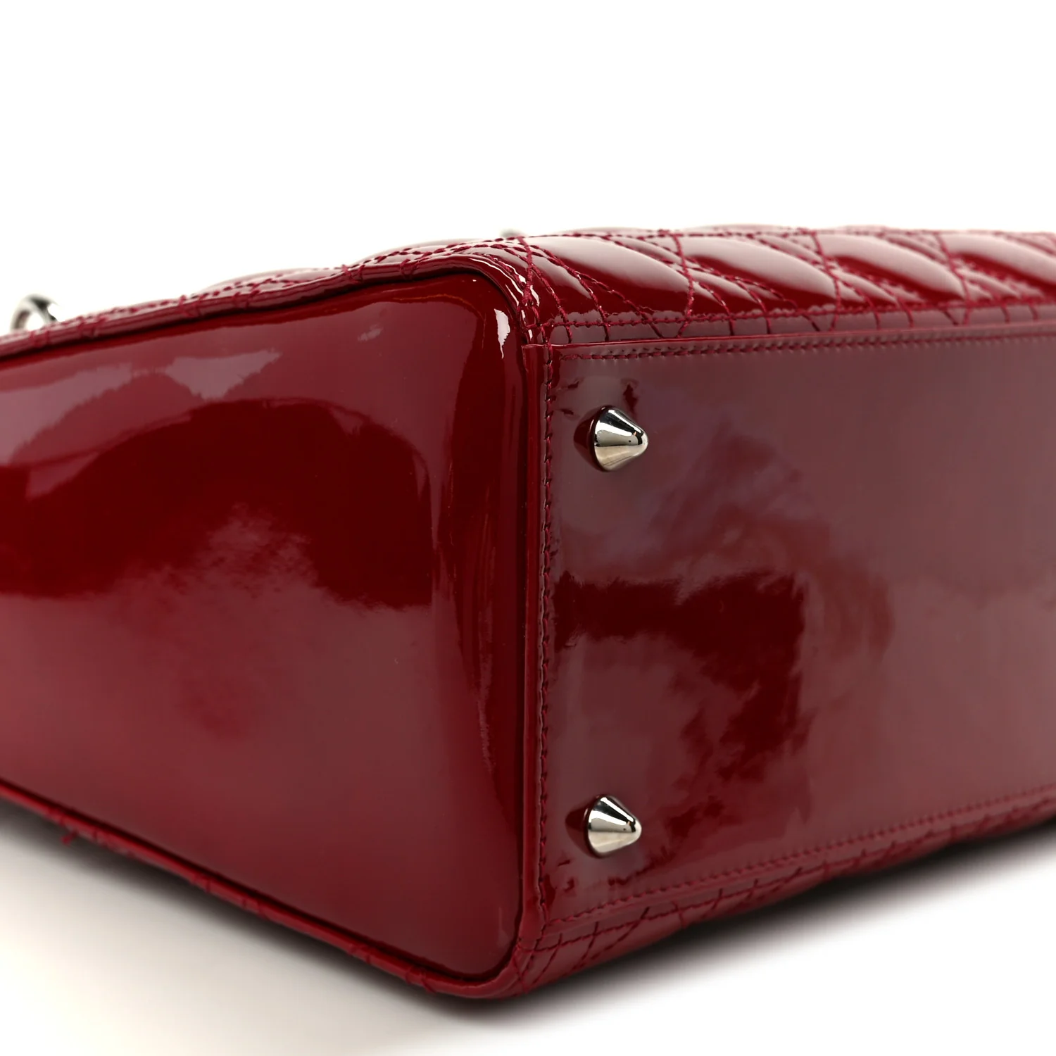 Patent Cannage Medium Lady Dior Red - Image 9