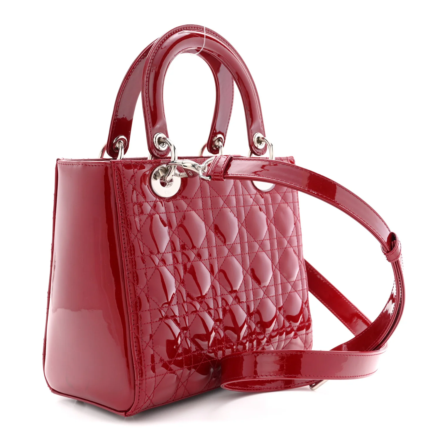 Patent Cannage Medium Lady Dior Red - Image 3