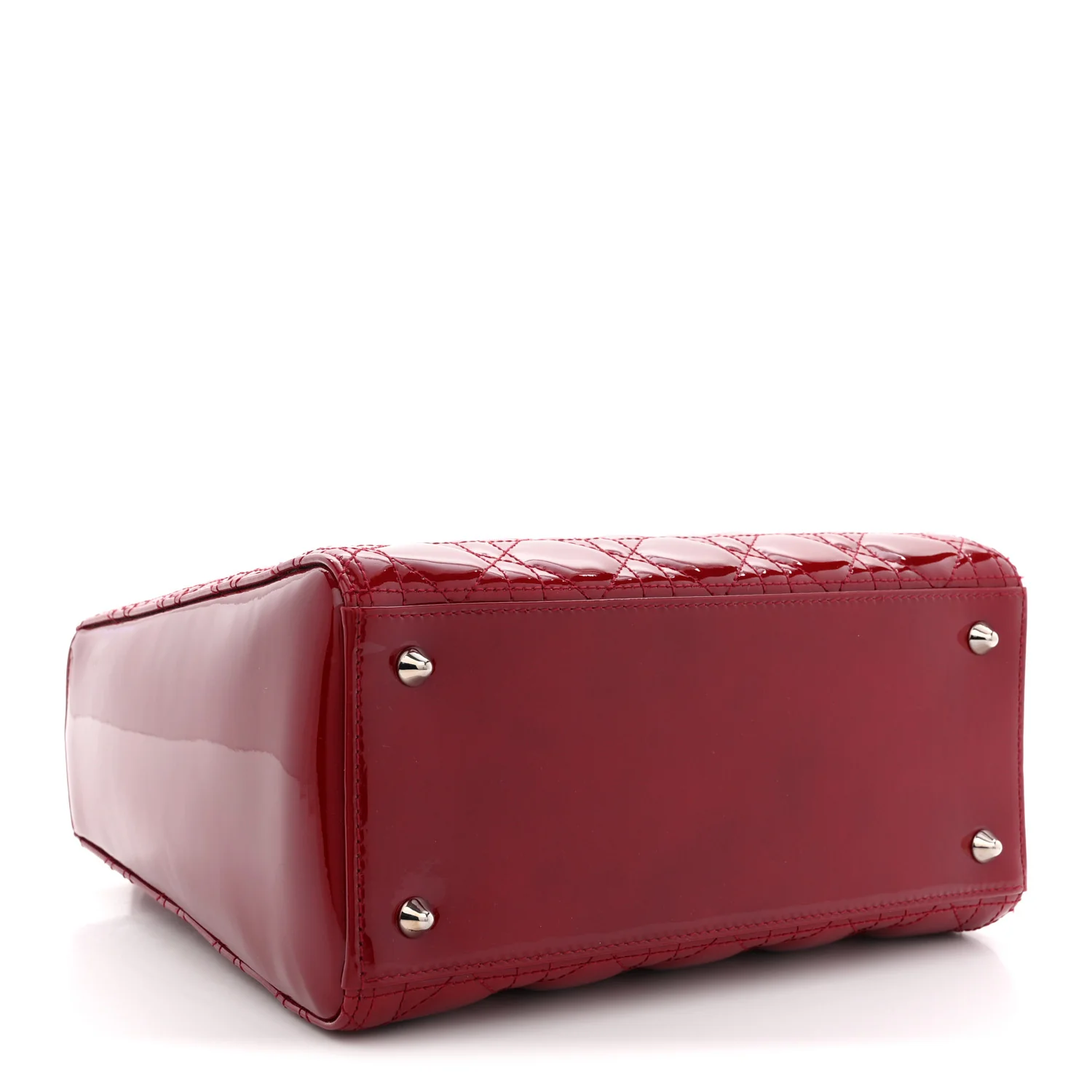 Patent Cannage Medium Lady Dior Red - Image 4
