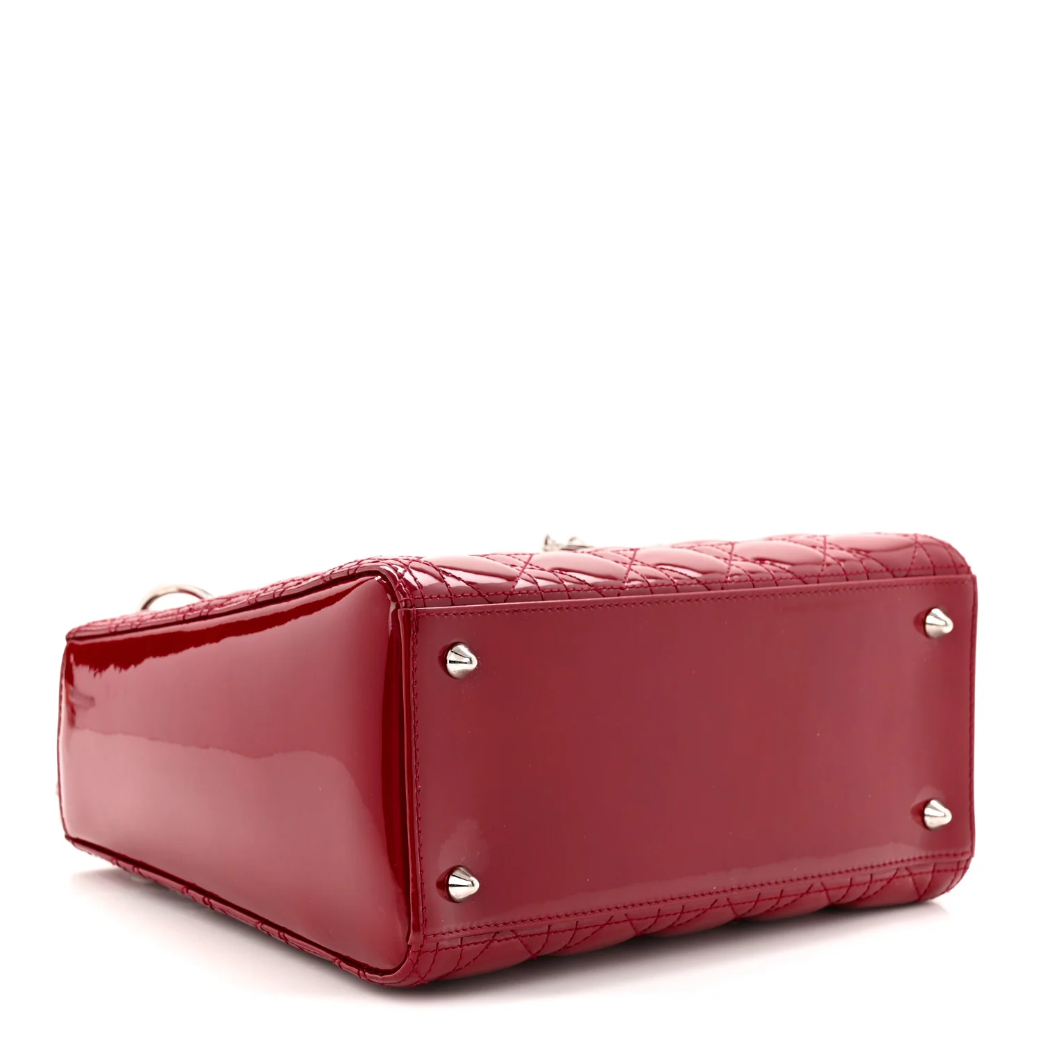 Patent Cannage Medium Lady Dior Red - Image 4