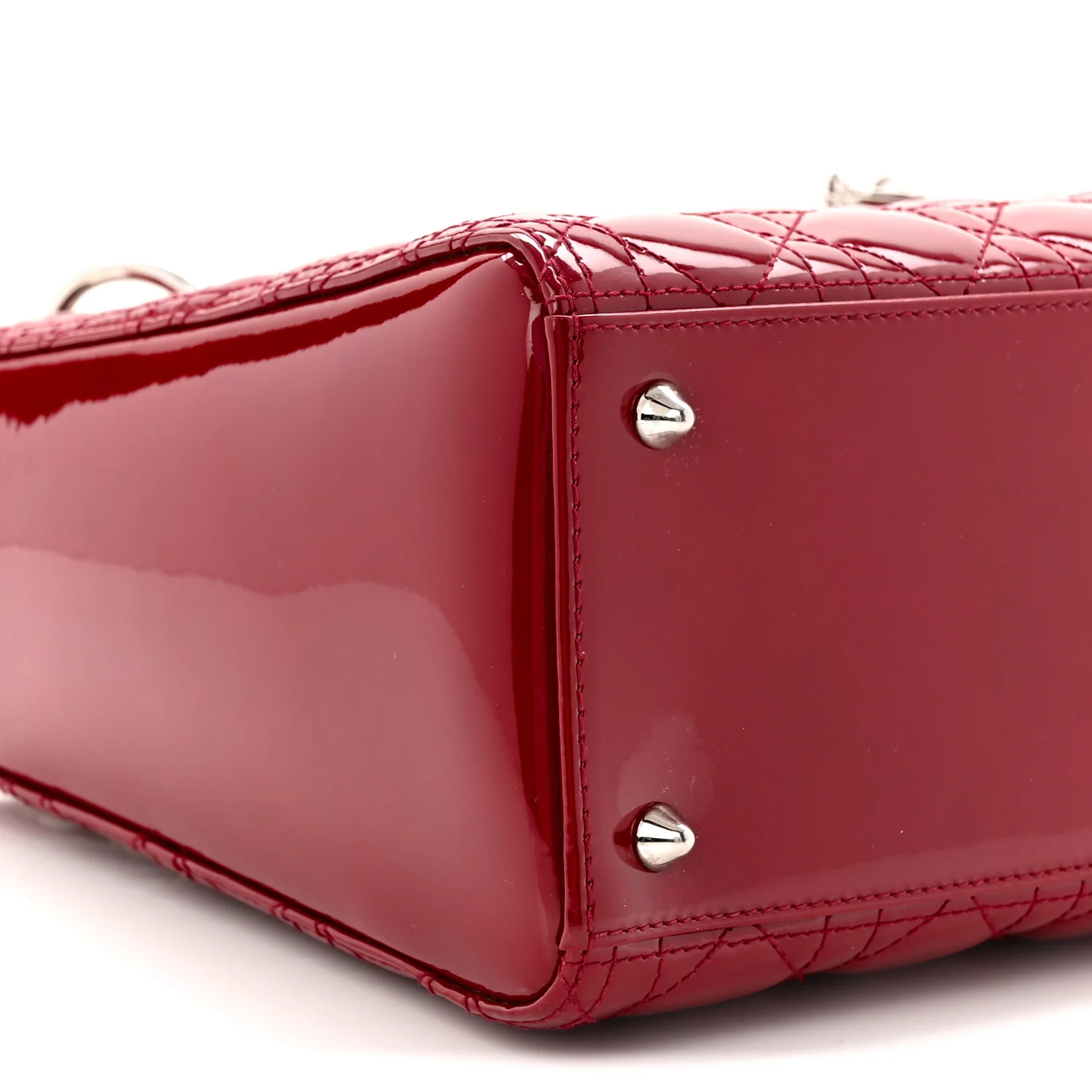 Patent Cannage Medium Lady Dior Red - Image 9