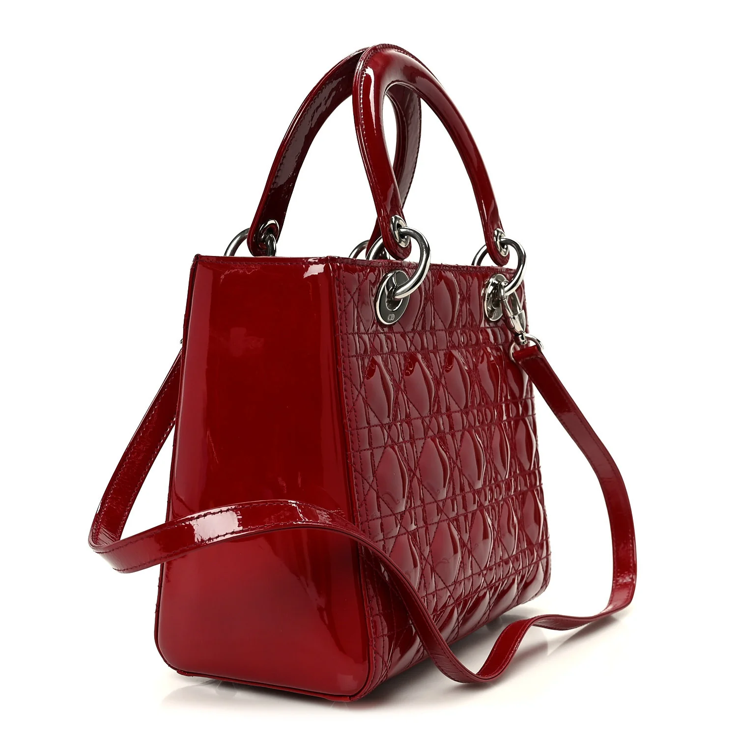 Patent Cannage Medium Lady Dior Red - Image 3