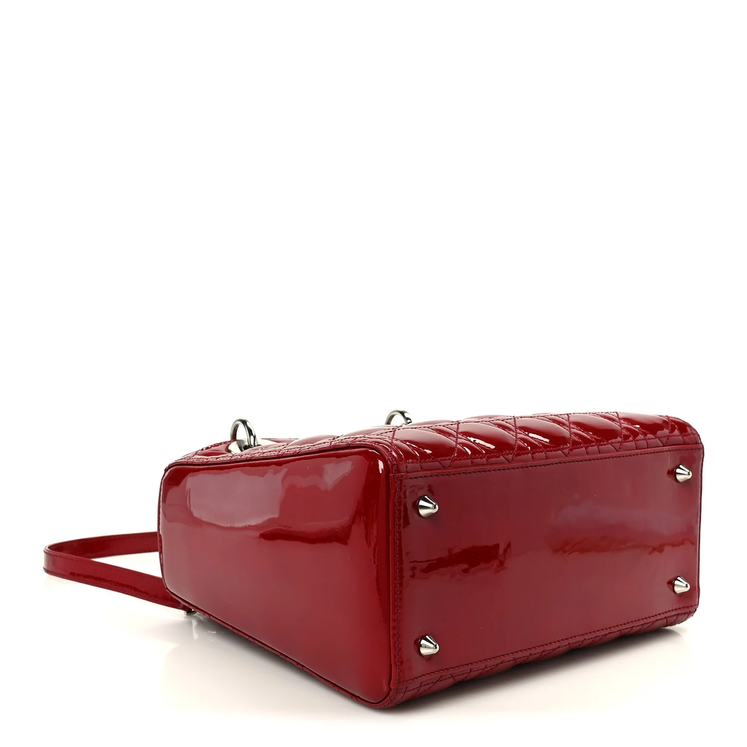 Patent Cannage Medium Lady Dior Red - Image 4