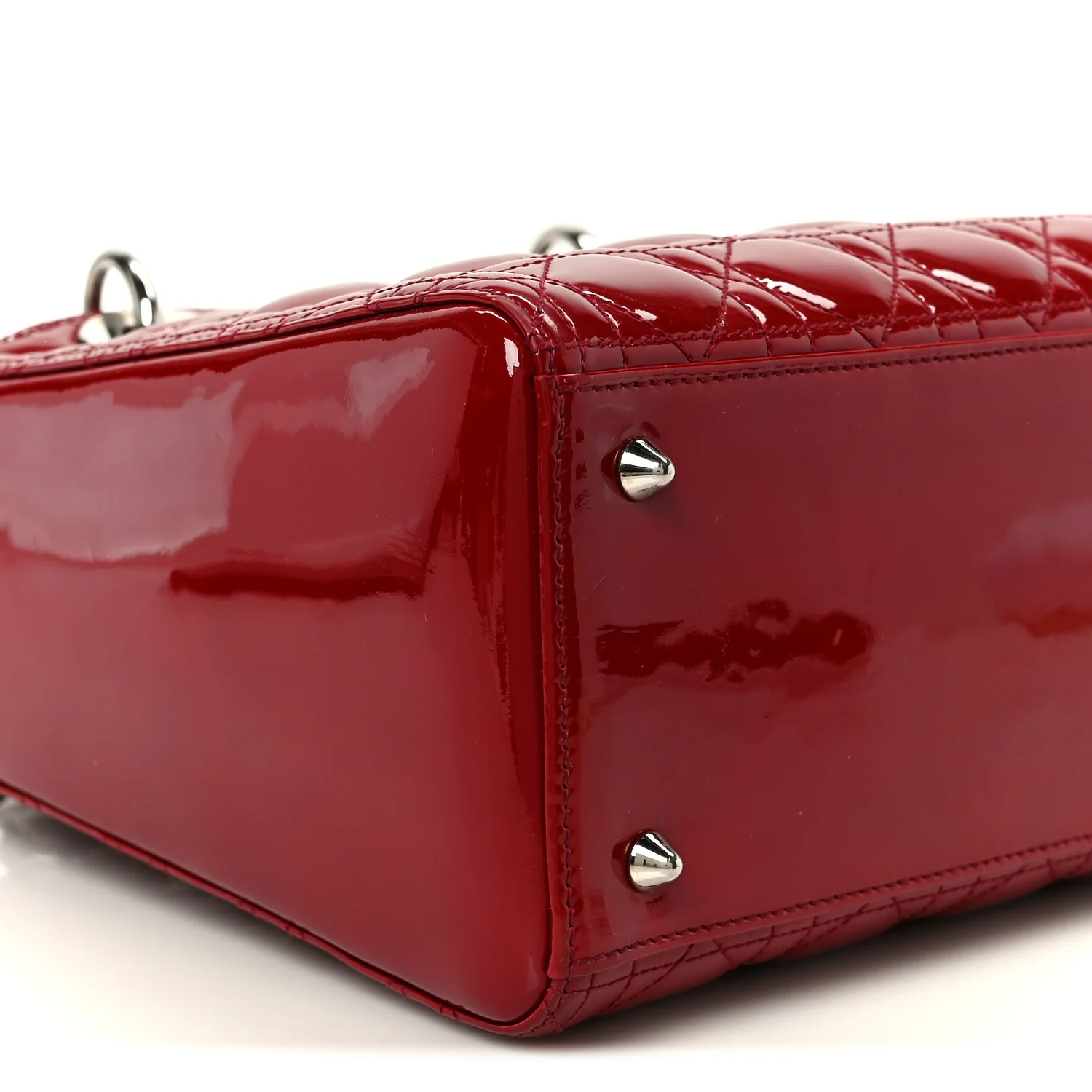 Patent Cannage Medium Lady Dior Red - Image 9