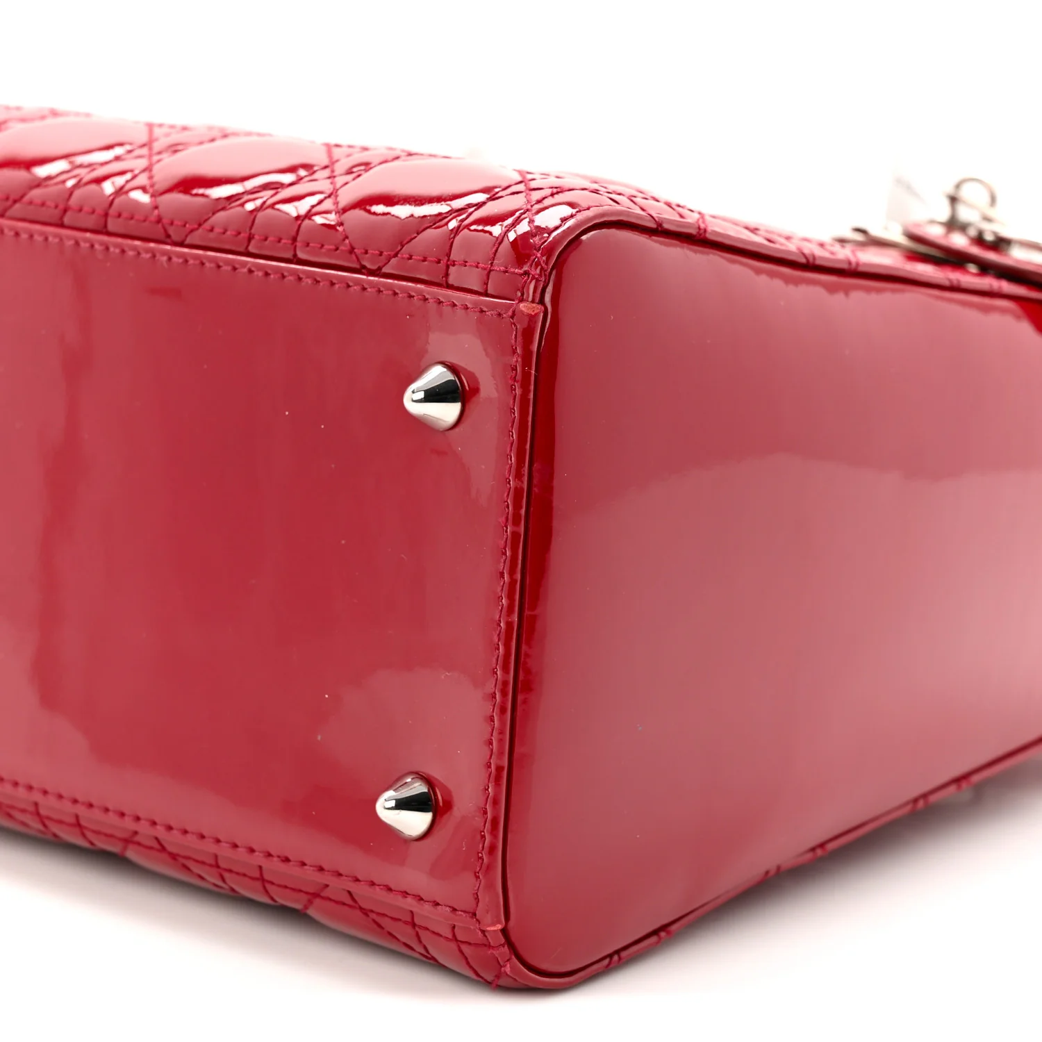 Patent Cannage Medium Lady Dior Red - Image 10