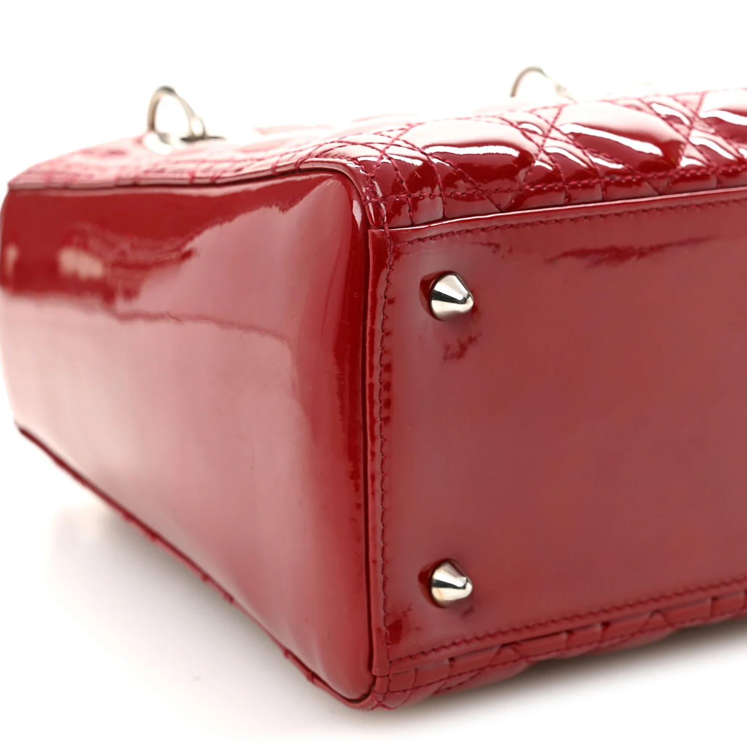 Patent Cannage Medium Lady Dior Red - Image 9