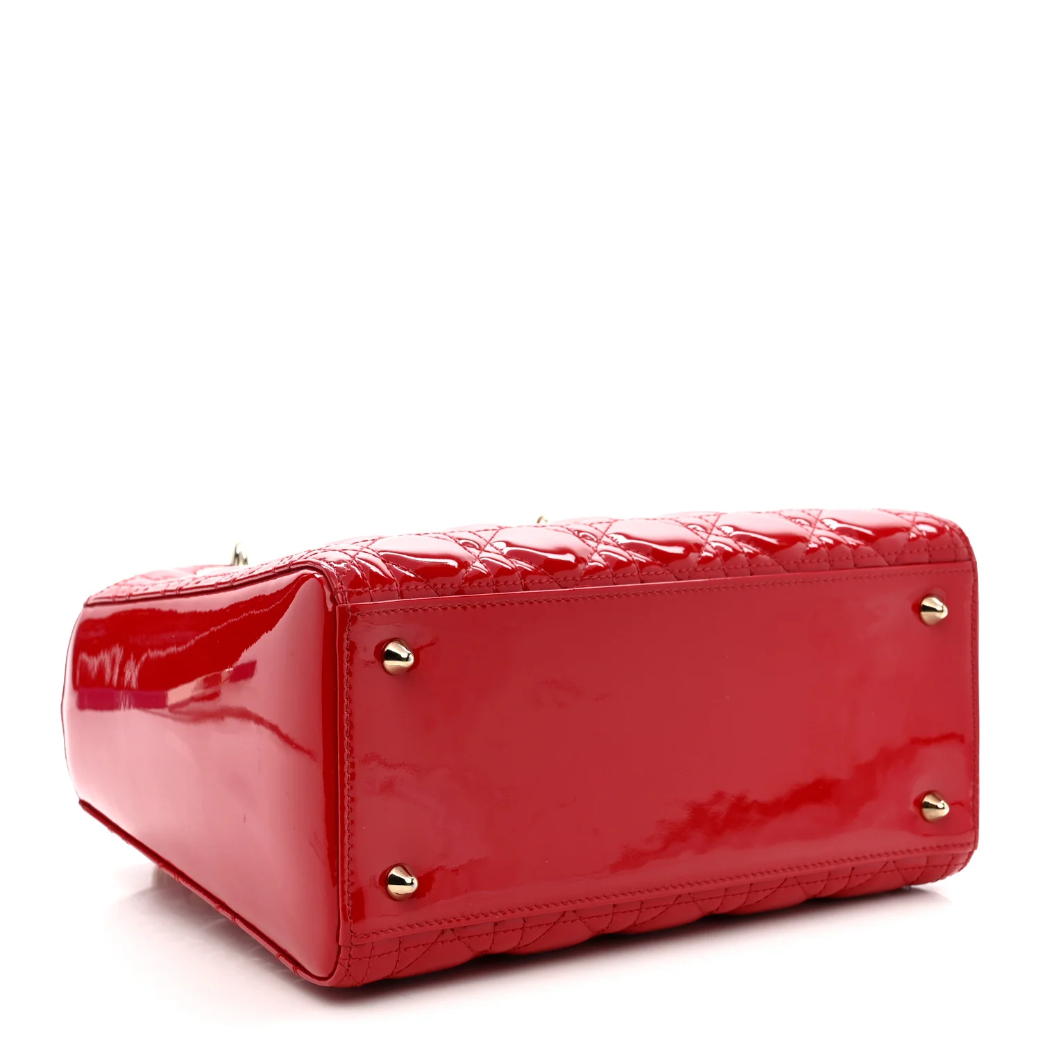 Patent Cannage Medium Lady Dior Red - Image 4