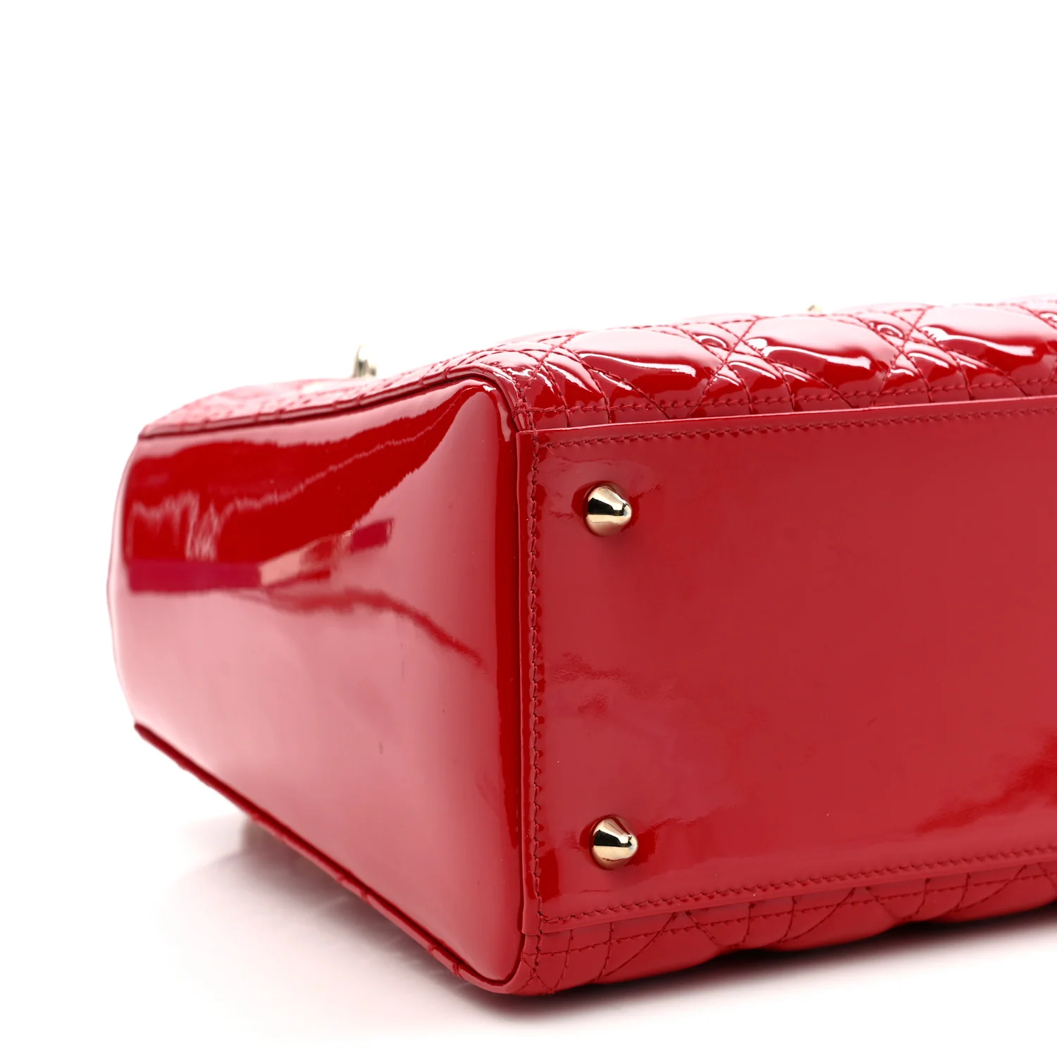 Patent Cannage Medium Lady Dior Red - Image 9