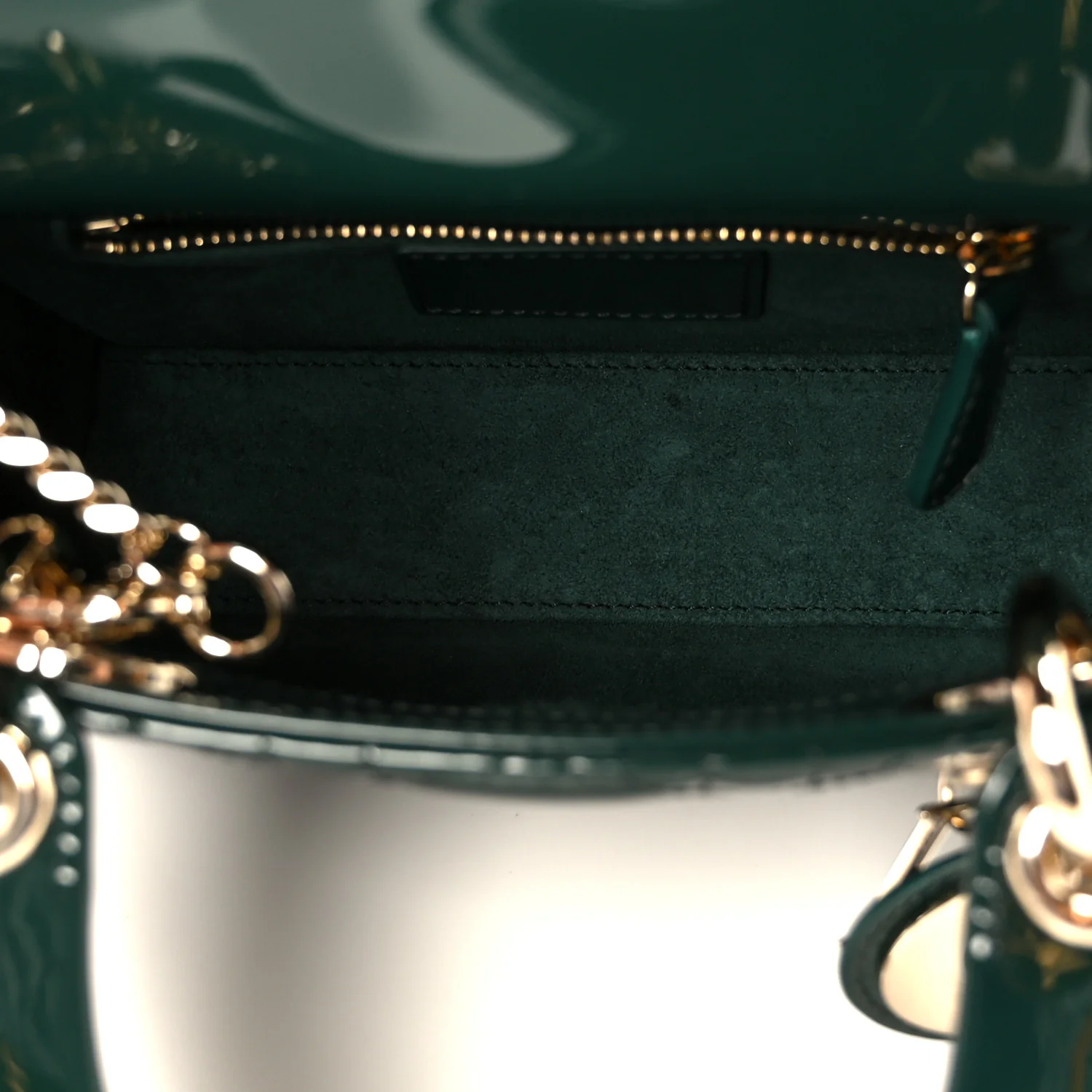 Patent Cannage Mini Lady Dior Pine Green - Image 5