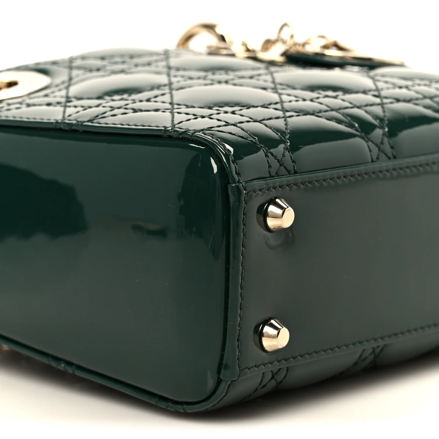 Patent Cannage Mini Lady Dior Pine Green - Image 9