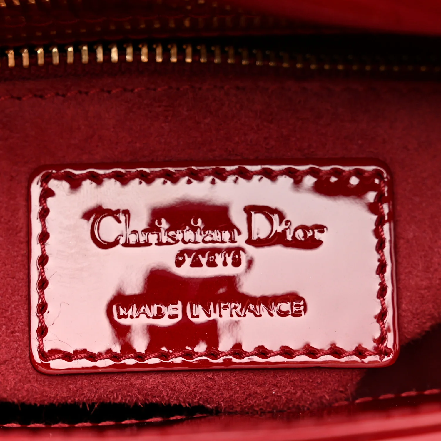 Patent Cannage Mini Lady Dior Red - Image 6