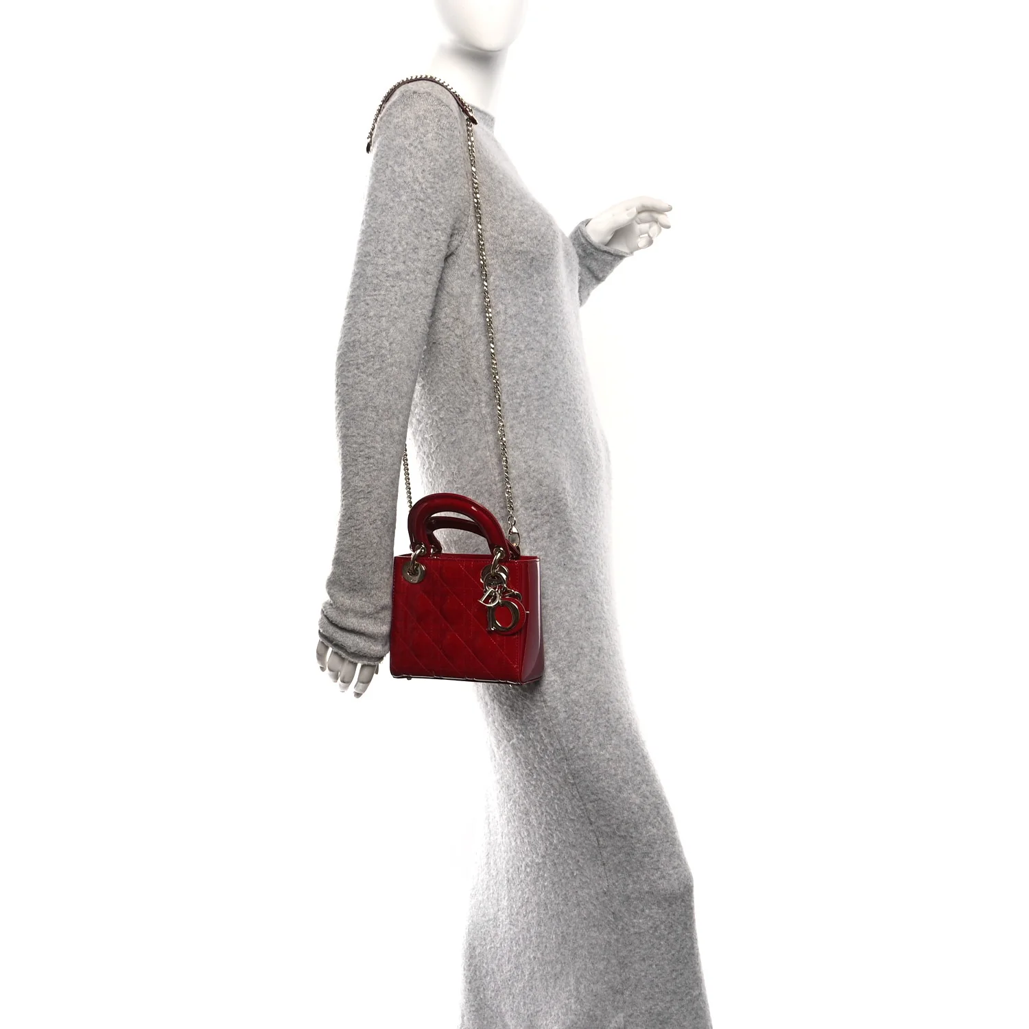 Patent Cannage Mini Lady Dior Red - Image 2