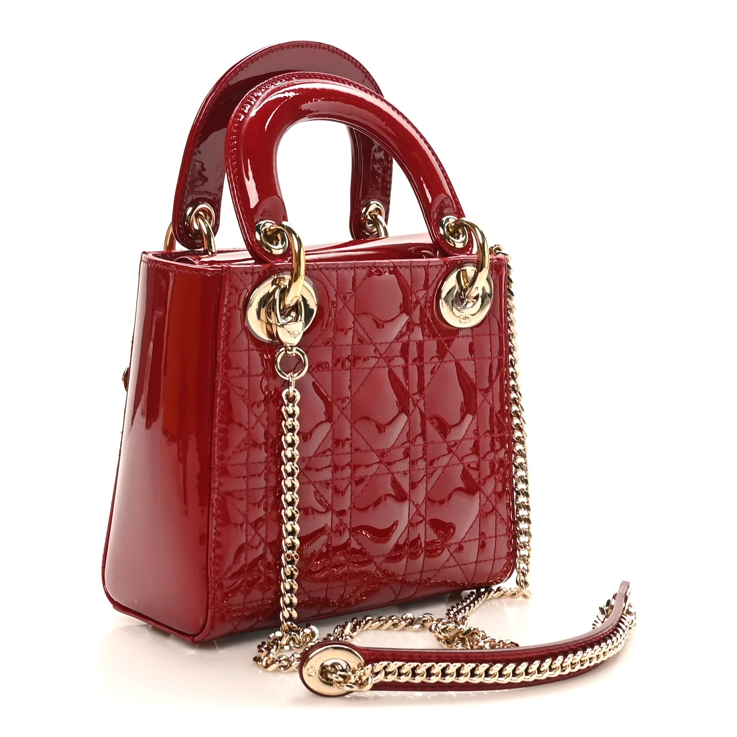 Patent Cannage Mini Lady Dior Red - Image 3