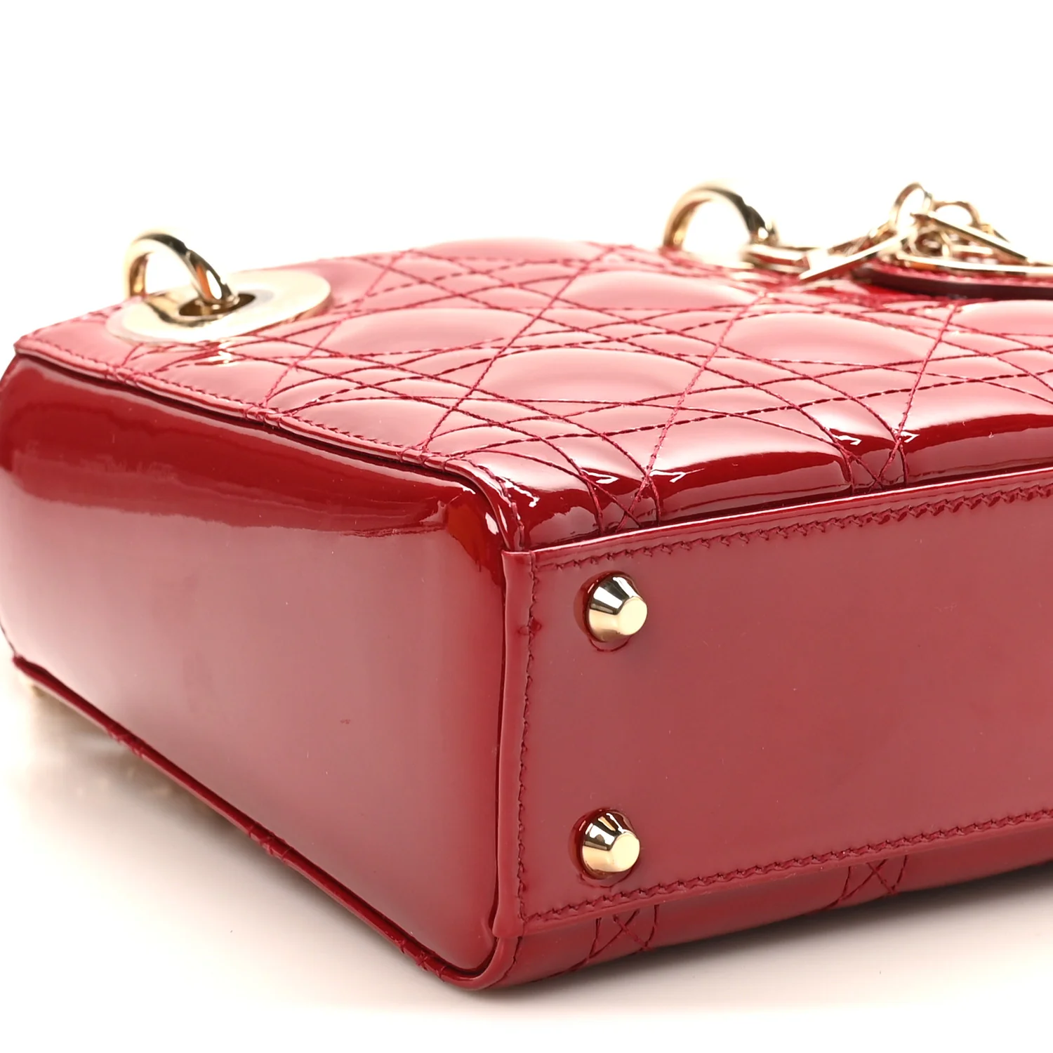 Patent Cannage Mini Lady Dior Red - Image 8