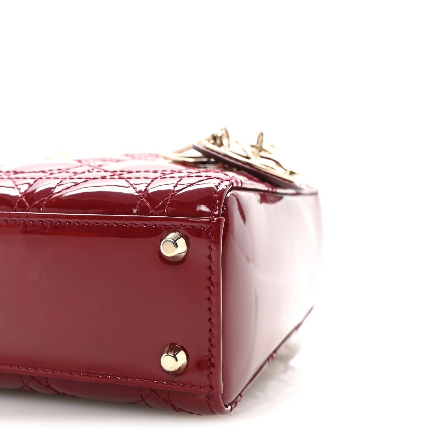 Patent Cannage Mini Lady Dior Red - Image 9