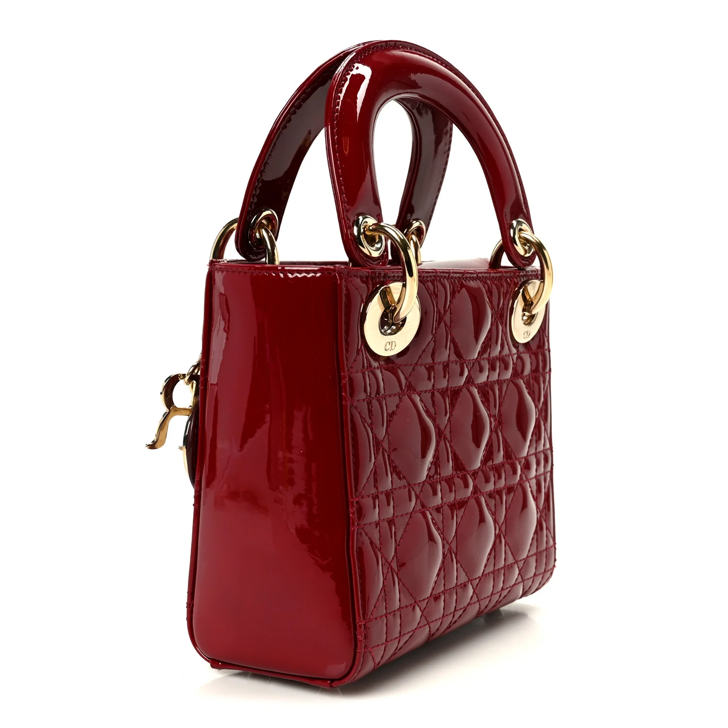 Patent Cannage Mini Lady Dior Red - Image 2