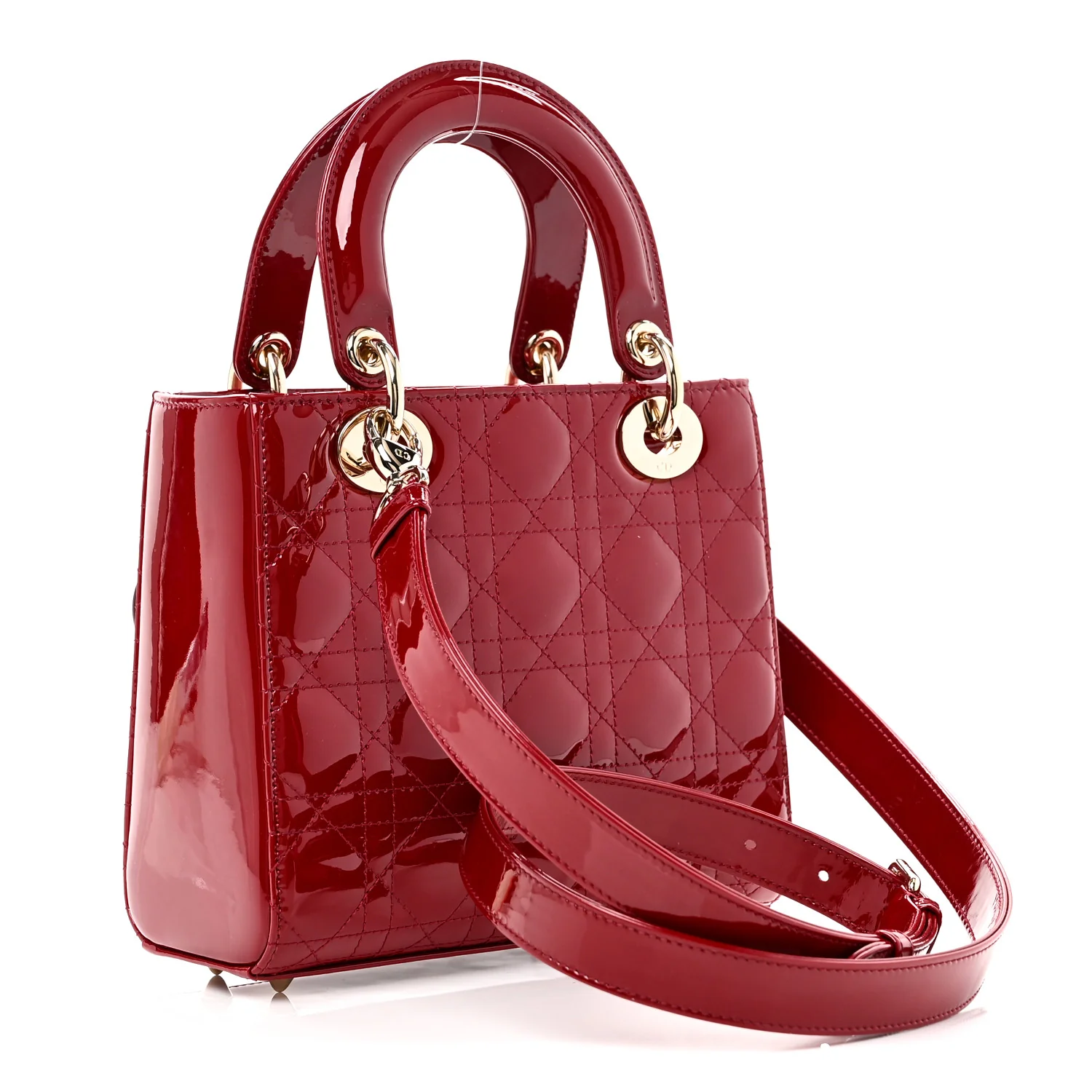 Patent Cannage Small Lady Dior Cherry Red - Image 3