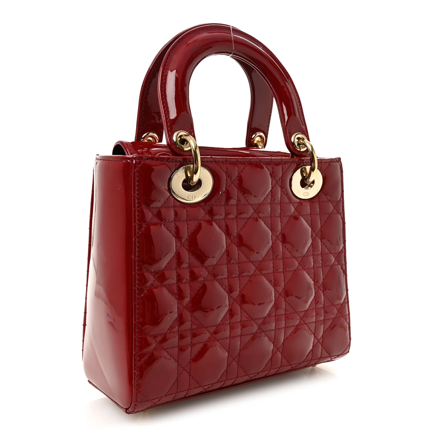 Patent Cannage Small Lady Dior Cherry Red - Image 3