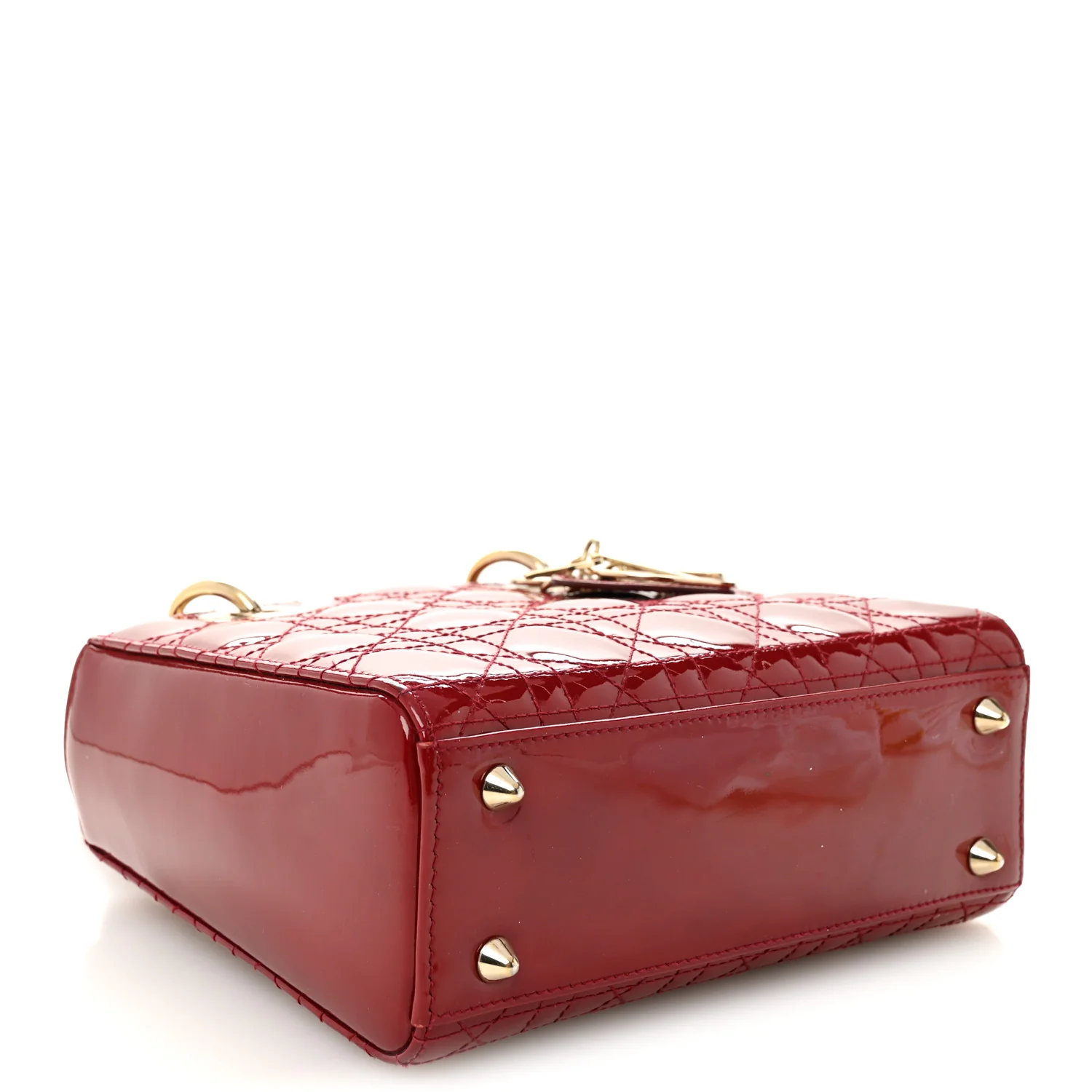 Patent Cannage Small Lady Dior Cherry Red - Image 4