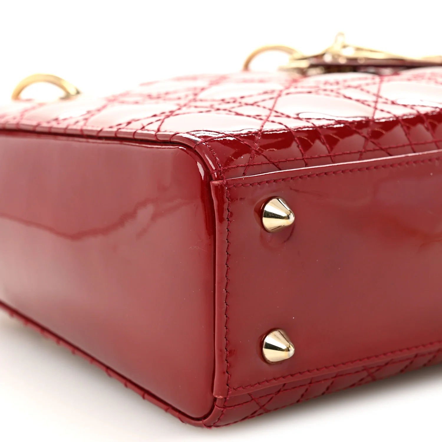 Patent Cannage Small Lady Dior Cherry Red - Image 9