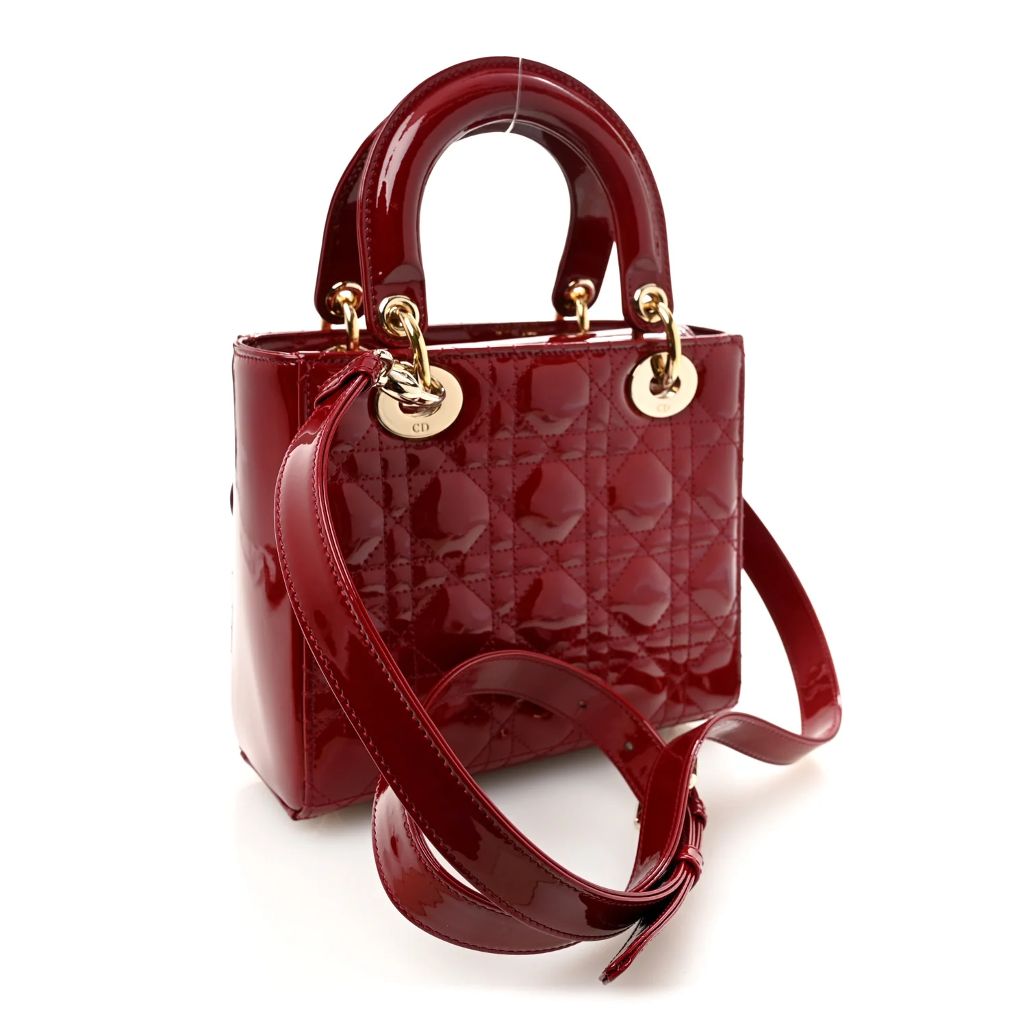 Patent Cannage Small Lady Dior Cherry Red - Image 4