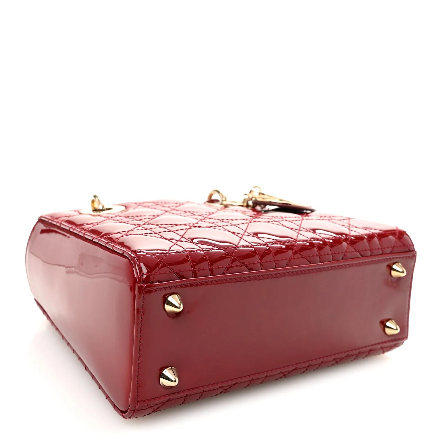 Patent Cannage Small Lady Dior Cherry Red - Image 5