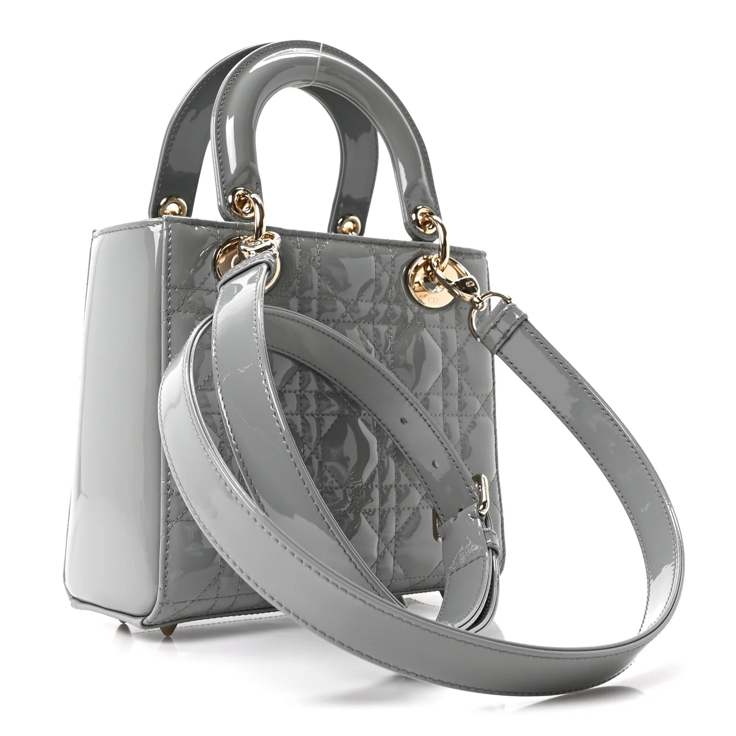 Patent Cannage Small Lady Dior Grey - Image 2