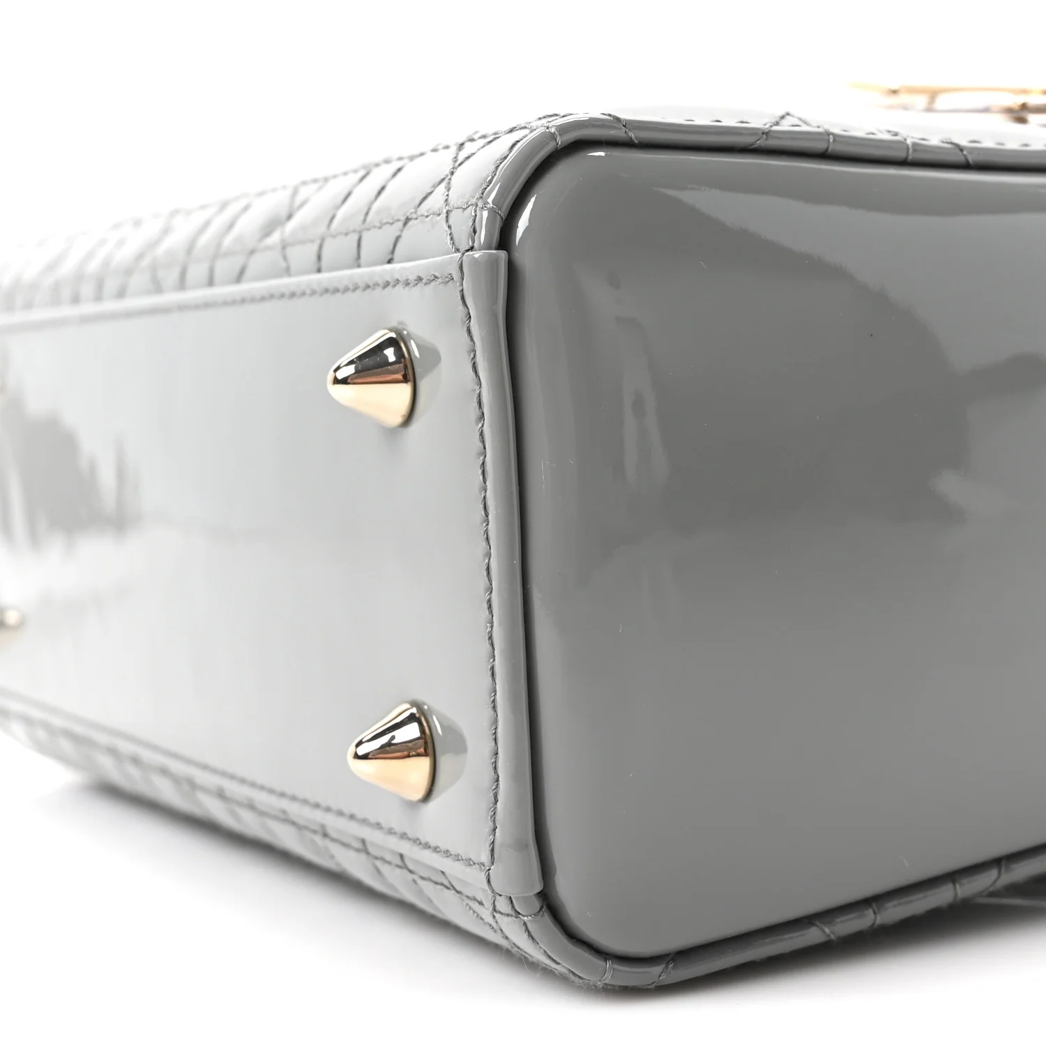 Patent Cannage Small Lady Dior Grey - Image 9