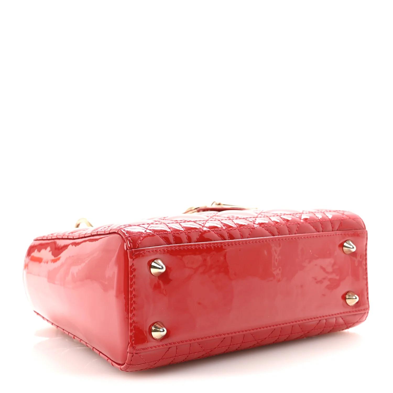 Patent Cannage Small Lady Dior Red - Image 5