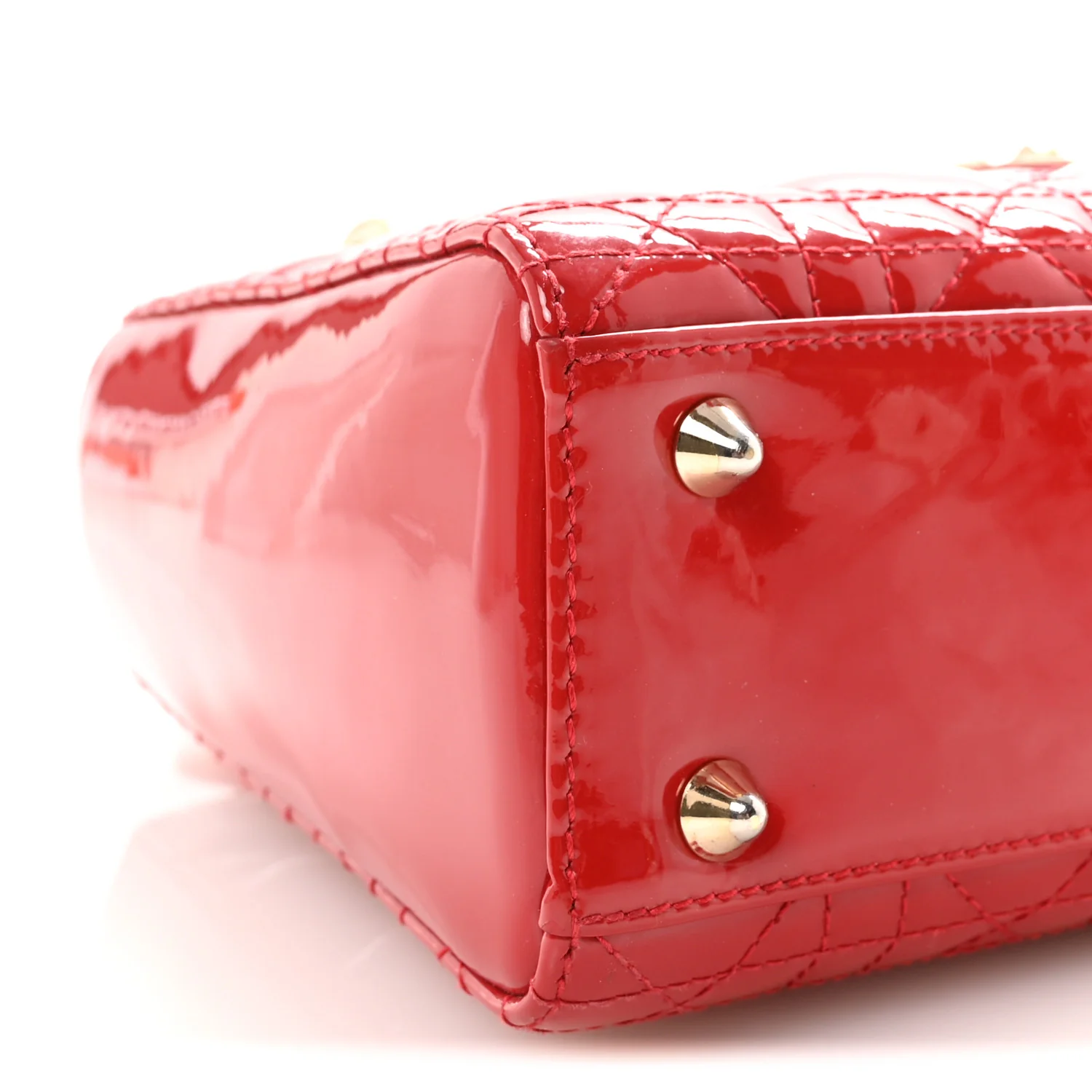 Patent Cannage Small Lady Dior Red - Image 9