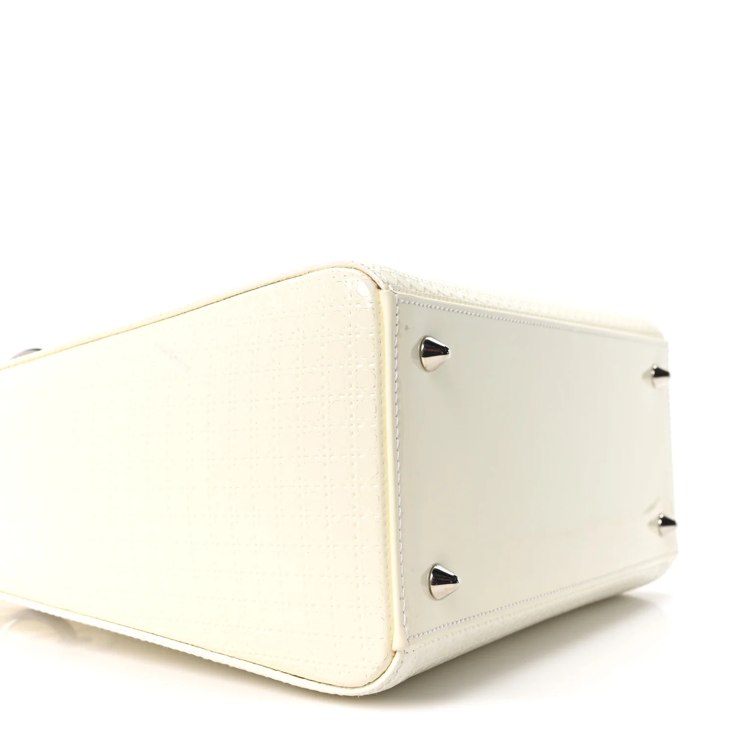 Patent Micro-Cannage Medium Lady Dior White - Image 9