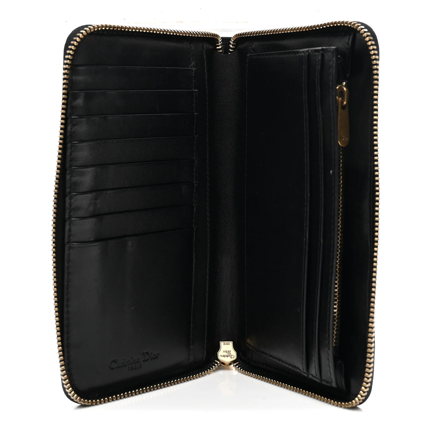Patent Studded Supple Lady Dior Zip Wallet Black - Image 5