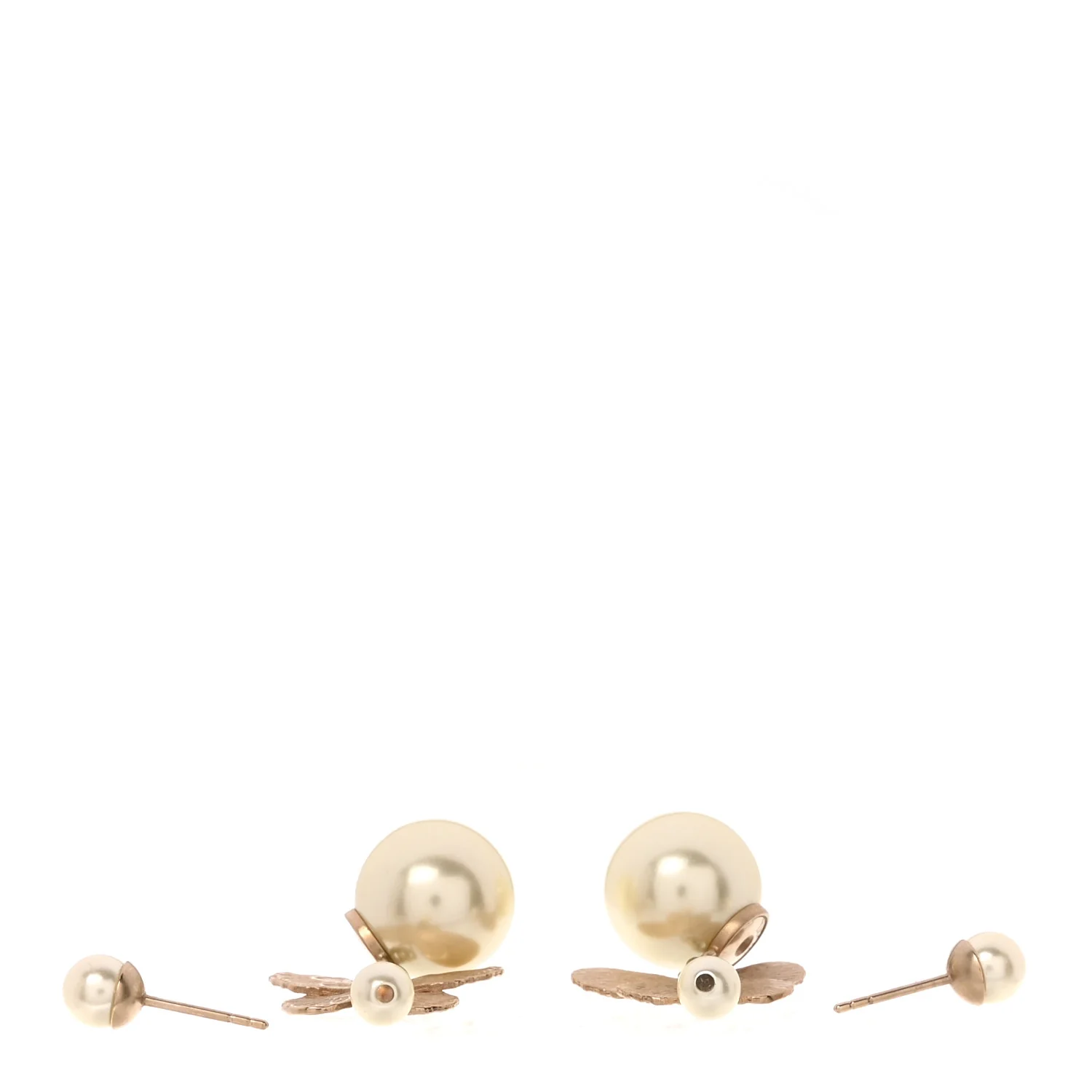 Pearl Butterfly Tribal Earrings Gold - Image 3