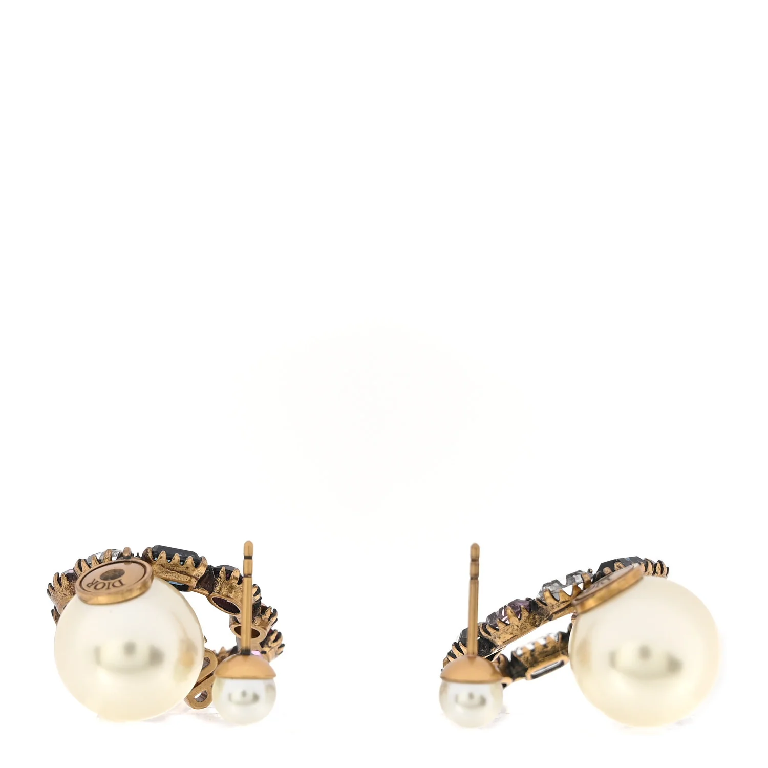 Pearl Crystal J'adior Tribal Earrings Gold Multicolor - Image 3