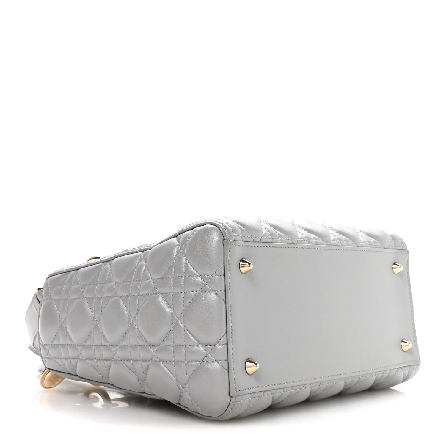 Pearly Lambskin Cannage Medium Lady Dior Grey - Image 4
