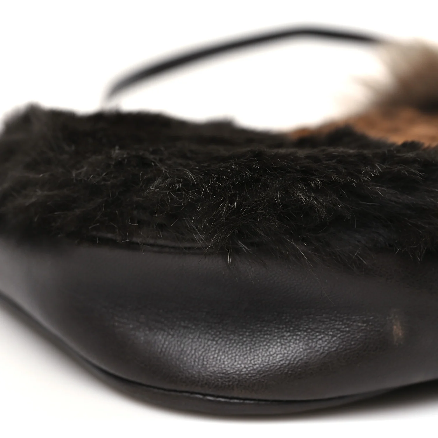 Rabbit Fur Lambskin Patchwork Malice Shoulder Bag Brown - Image 8