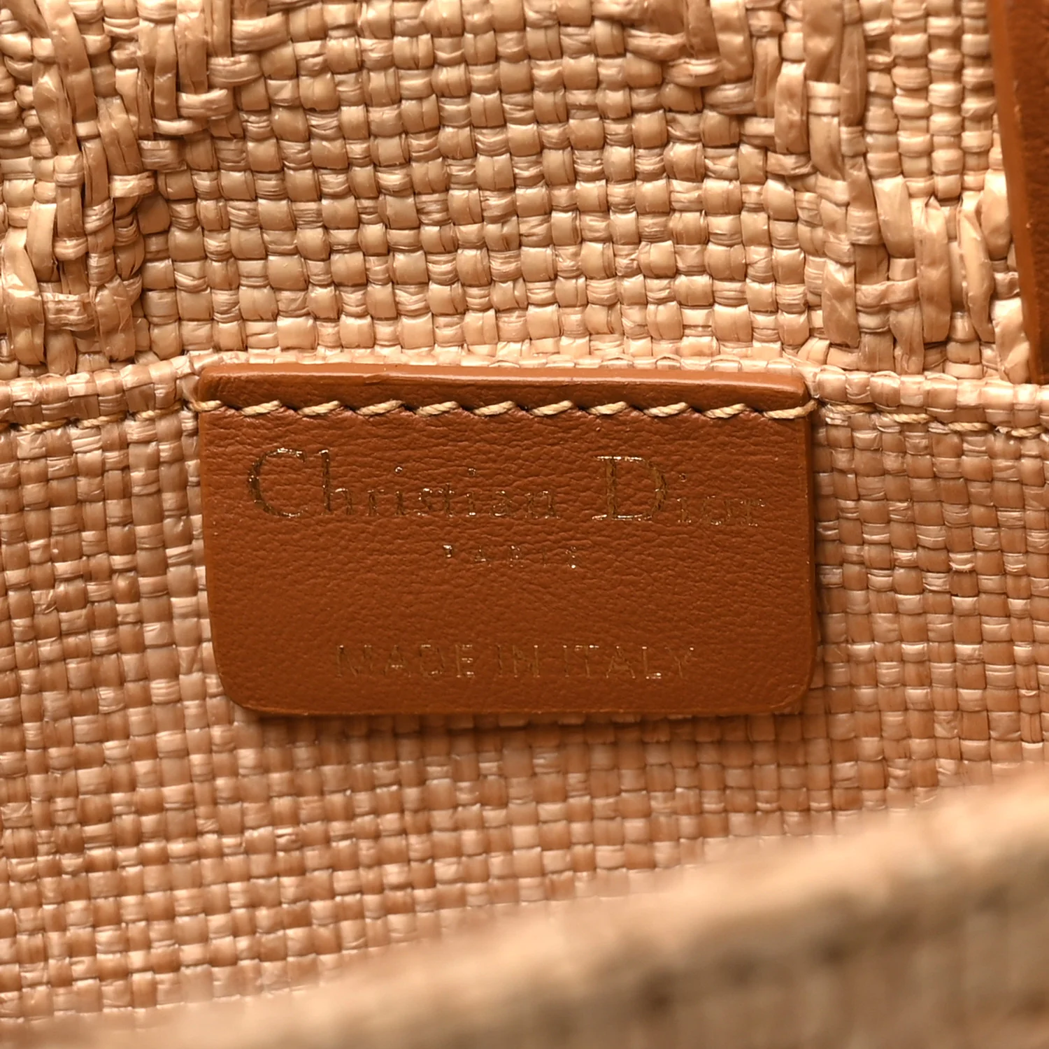 Raffia Cannage Mini Dior Book Tote Beige - Image 6
