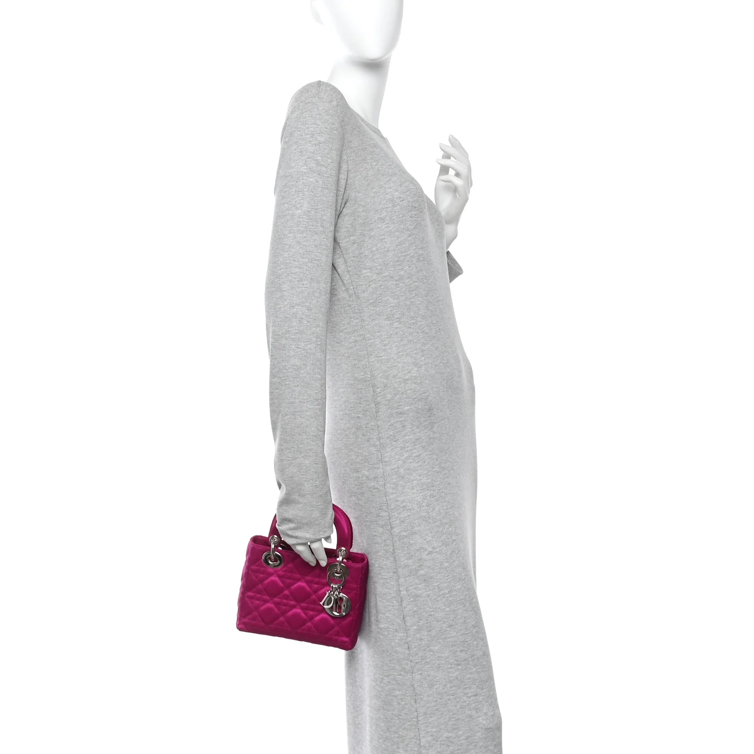 Satin Cannage Mini Lady Dior Pink - Image 2
