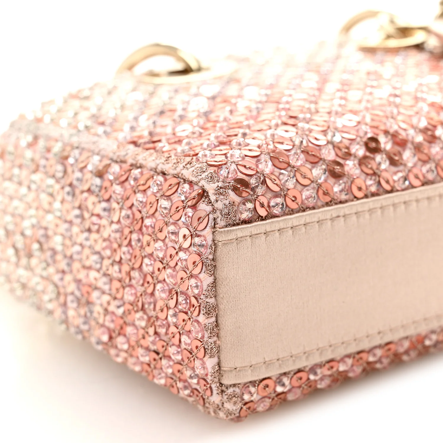 Satin Crystal Sequins Embroidered Micro Lady D-Joy Pink - Image 9