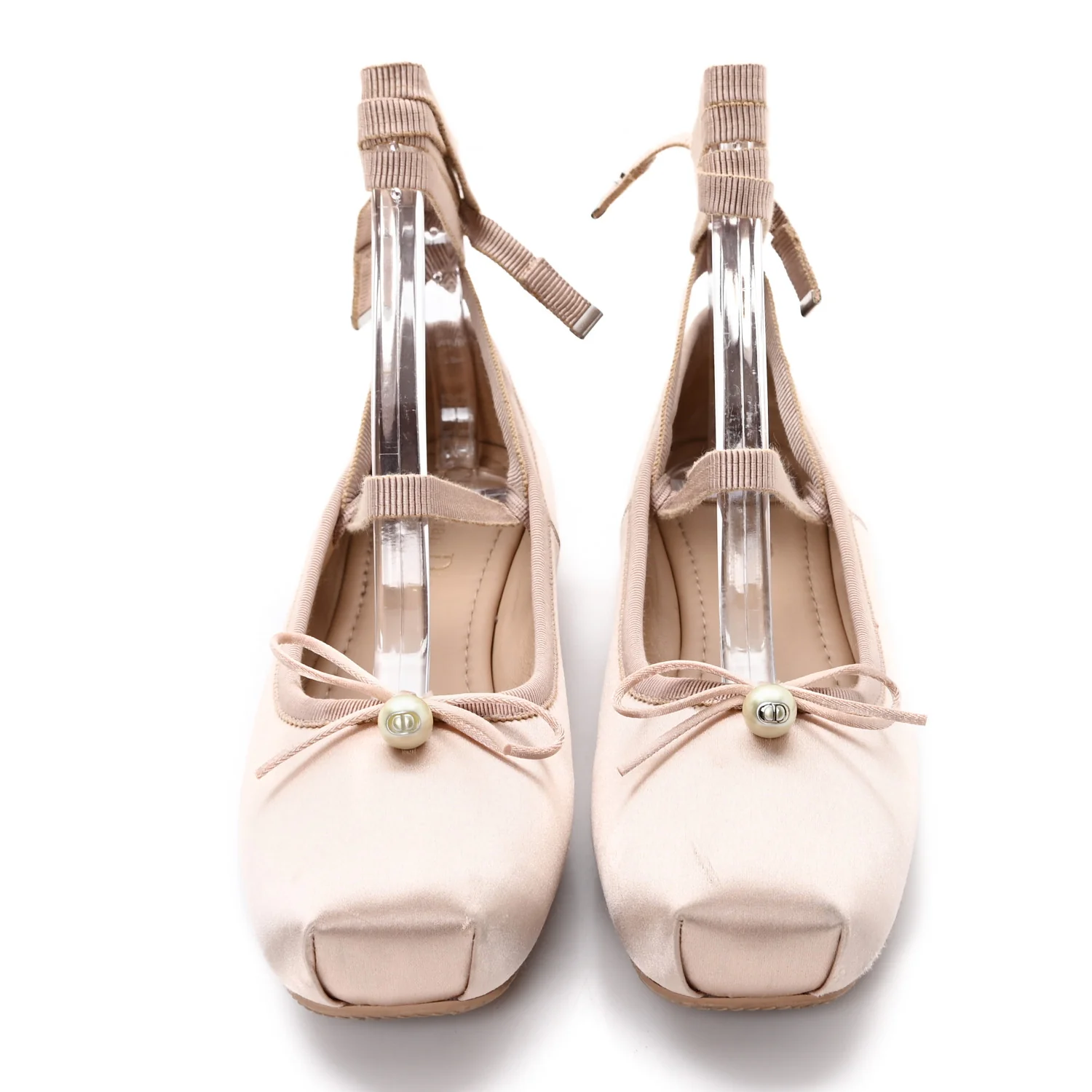 Satin Grosgrain D-Joy Ballet Flats 36 Beige Rose - Image 3