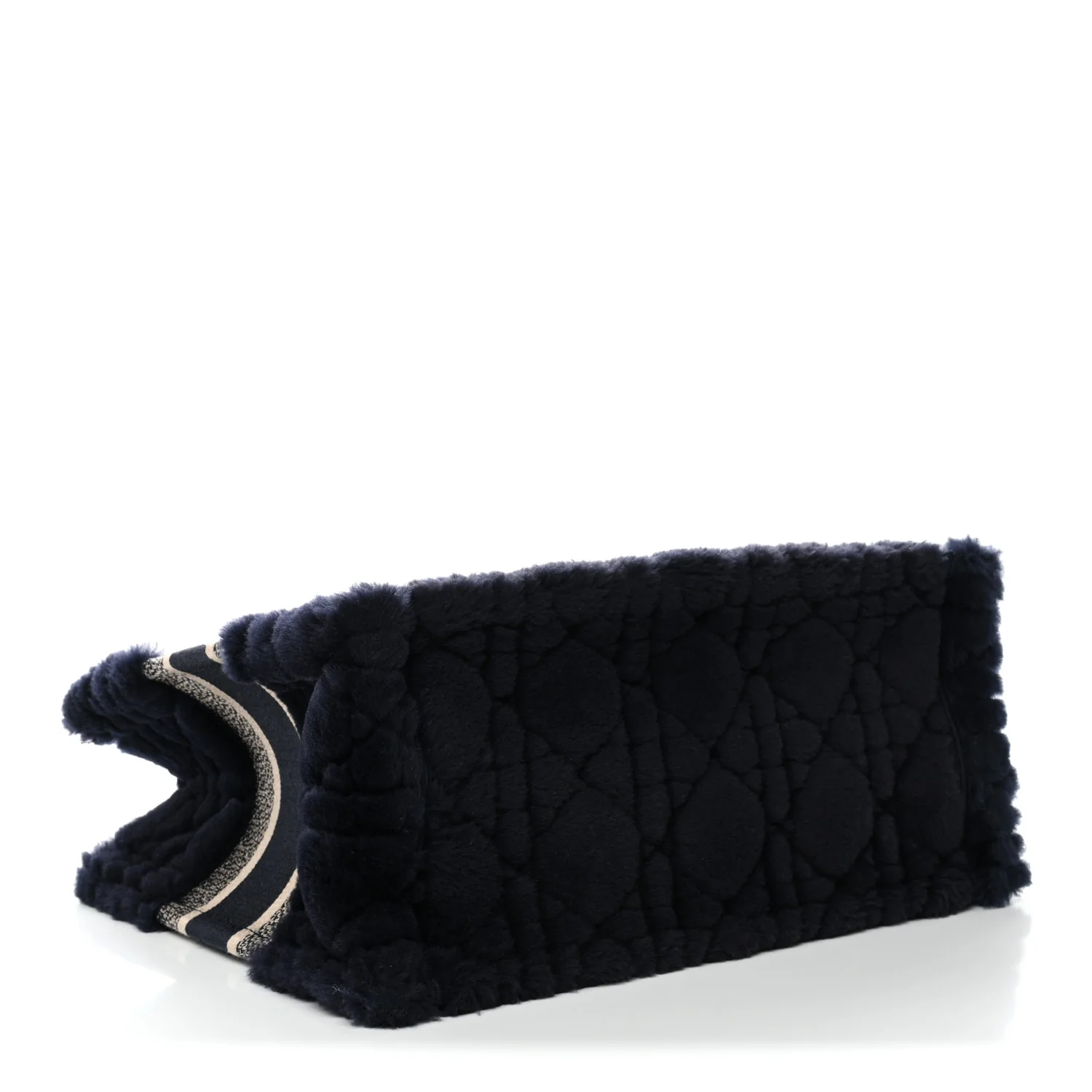 Shearling Cannage Medium Book Tote Deep Blue Natural - Image 4
