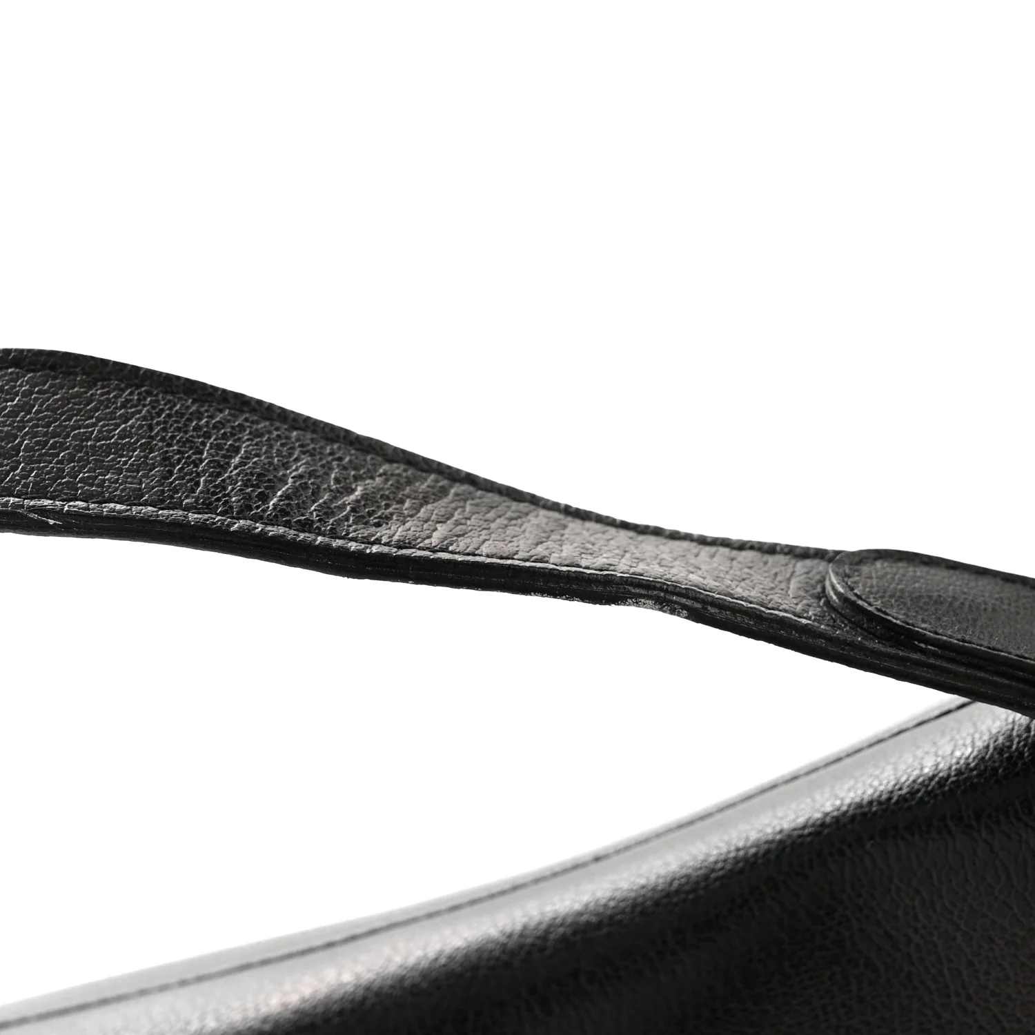 Shiny Goatskin Saddle Bag Black - Image 13