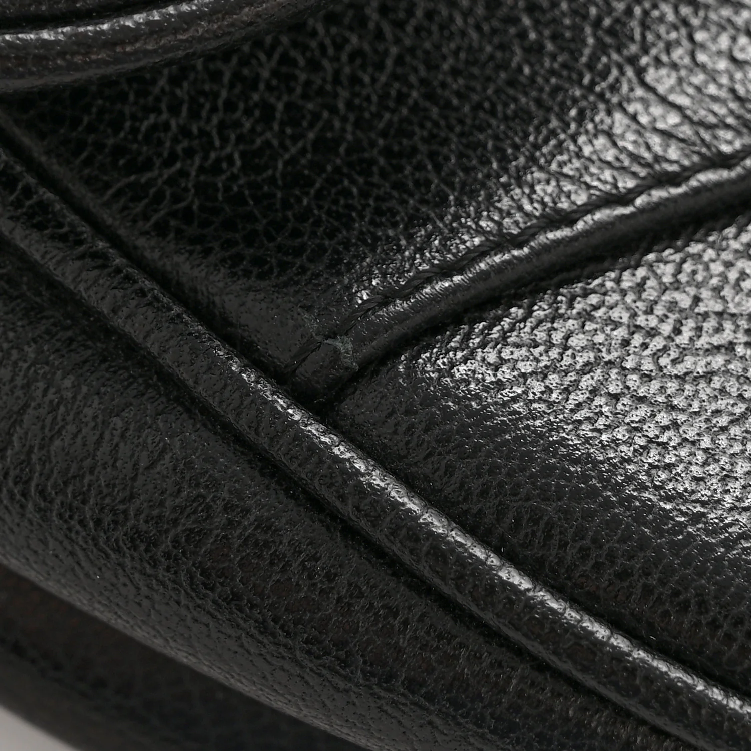 Shiny Goatskin Saddle Bag Black - Image 16